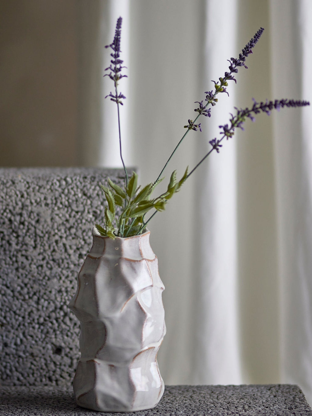 Bloomingville Dolores Vase, White, Stoneware