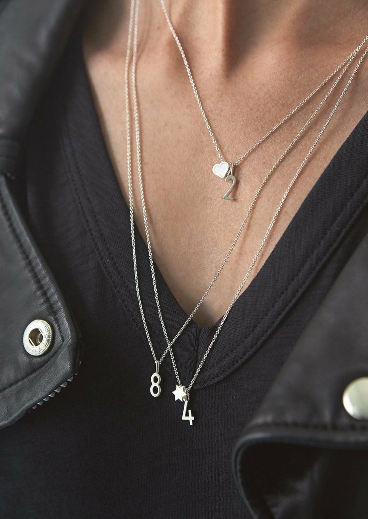 Design Letters Necklace 60 cm, silver