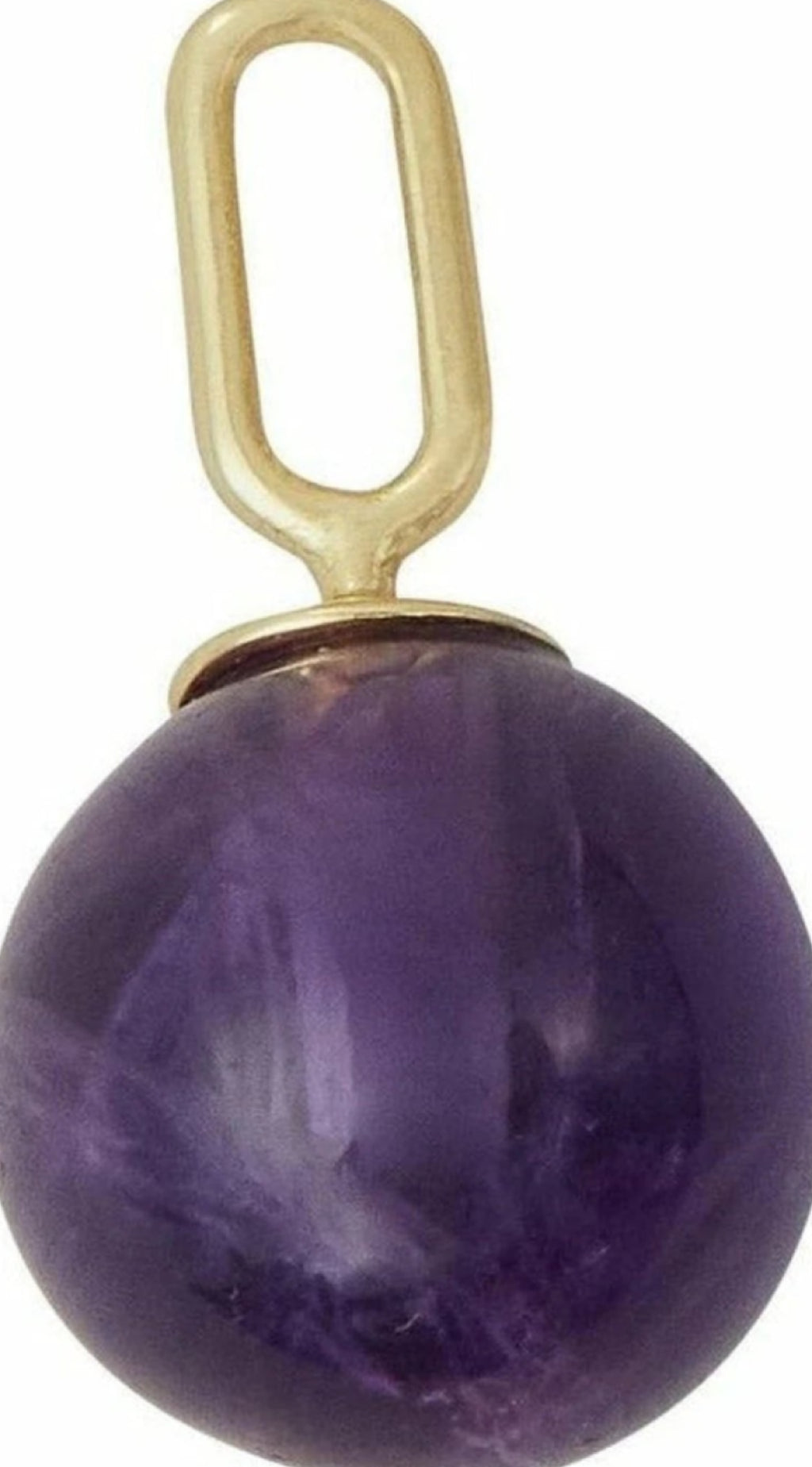 Design Letters Stone Drop Pendant 8mm 18k Gold Plated Silver, Pure Crystal