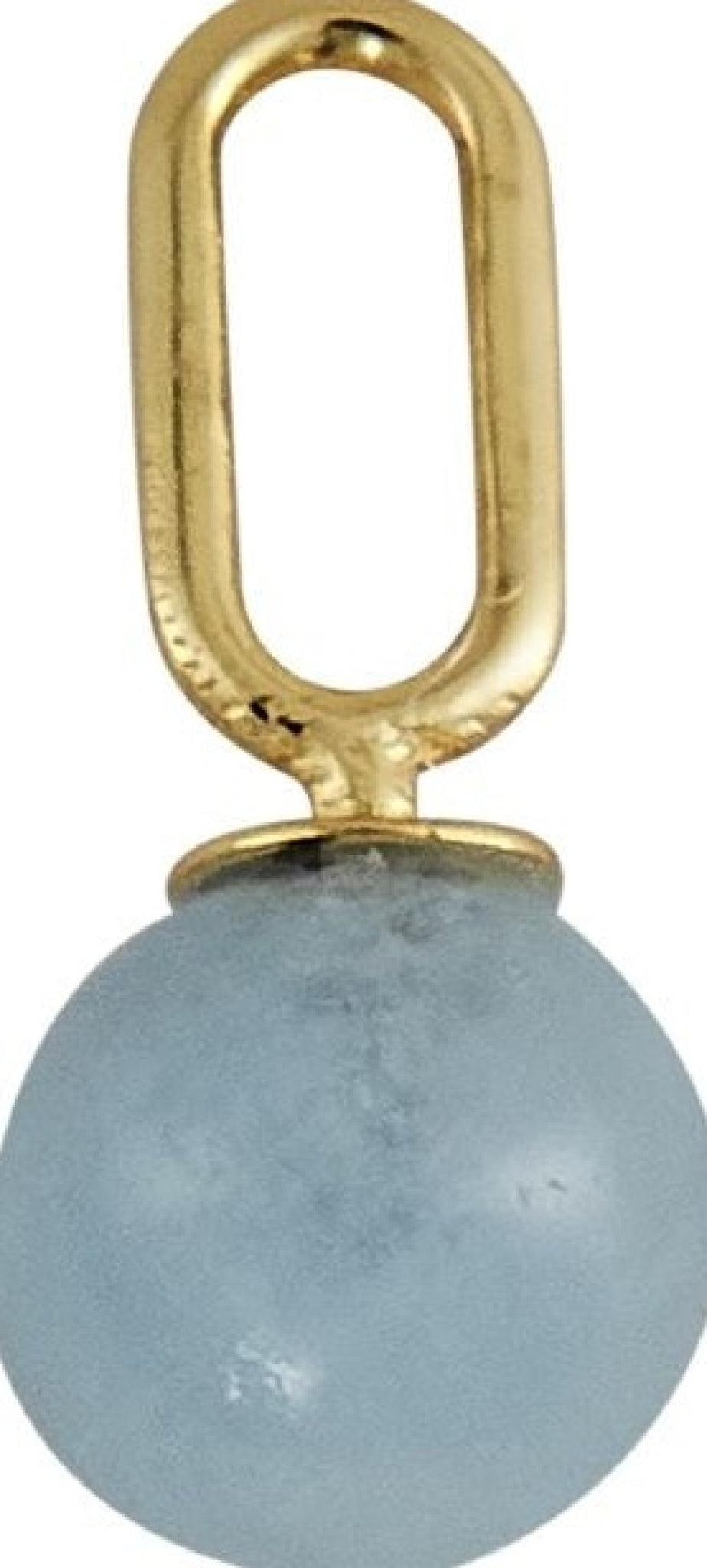 Design Letters Stone Drop Pendant 5 Mm 18k Gold Plated Silver, Aquamarine Blue