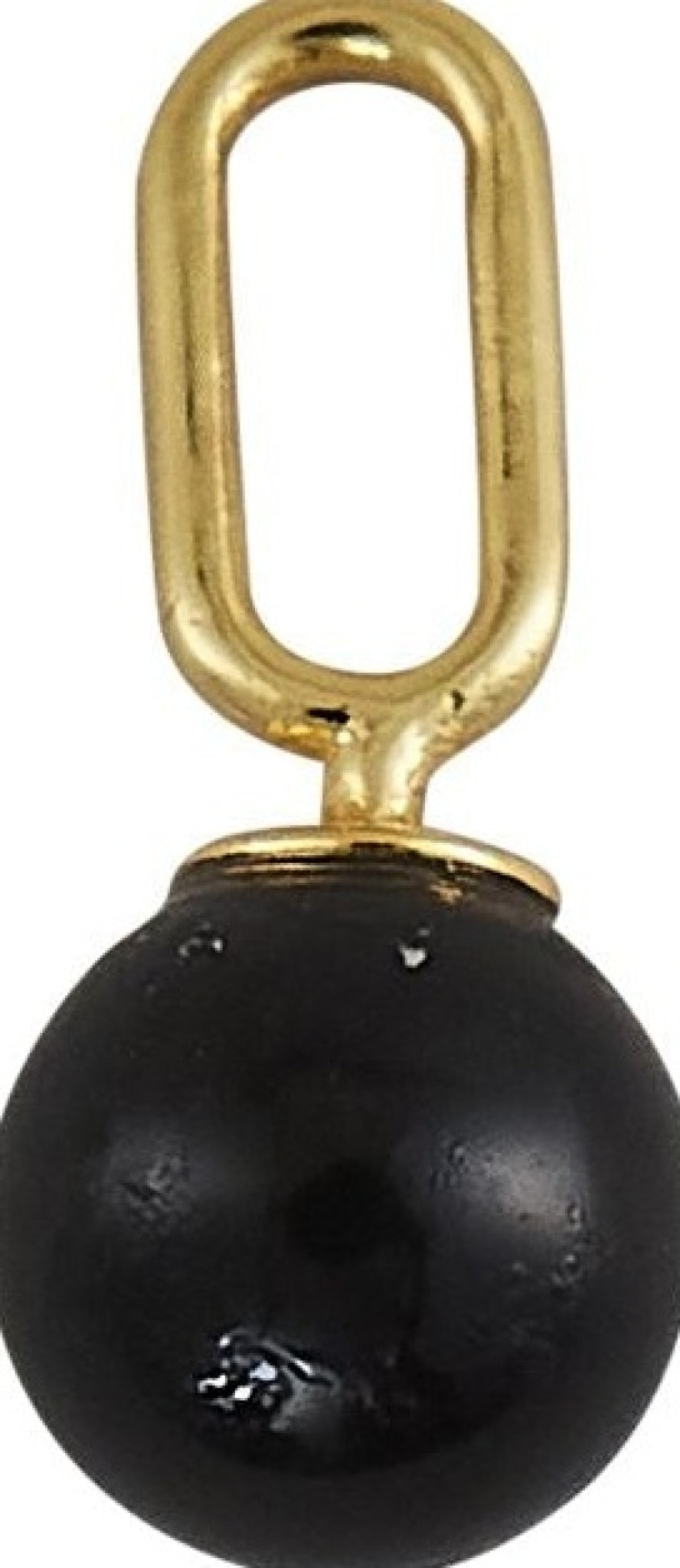 Design Letters Stone Drop Pendant 5mm 18k Gold Plated Silver, Black Agate