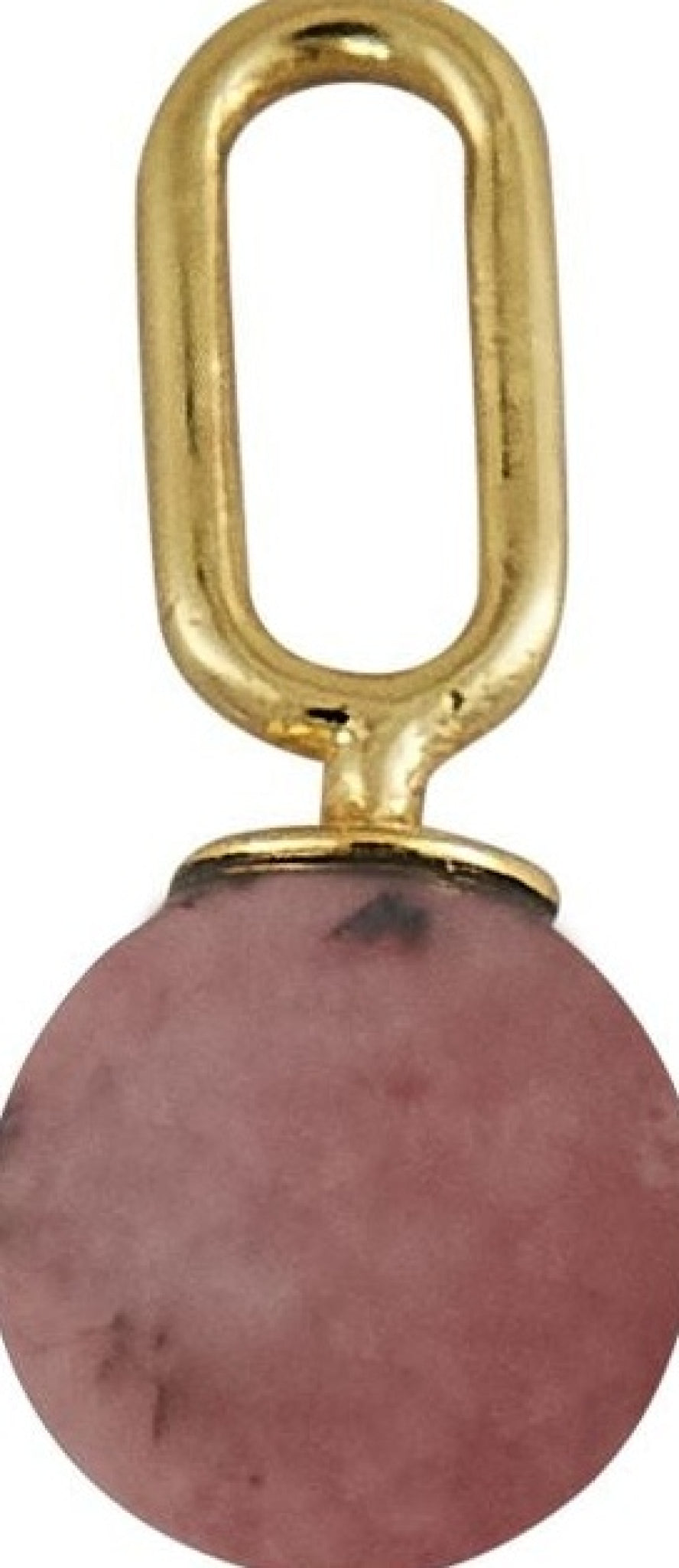 Design Letters Stone Drop Pendant 5mm 18k Gold Plated Silver, Red Chrosite