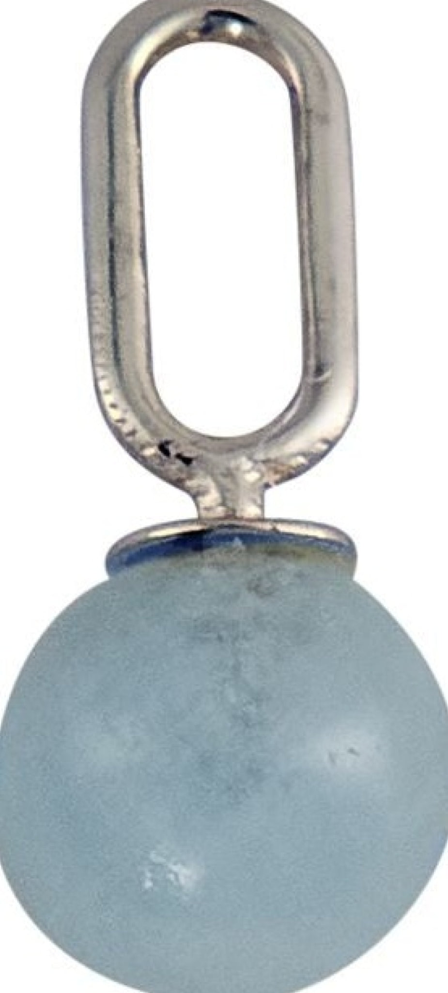 Design Letters Stone Drop Pendant 5 mm 925 Sterling Silver, Aquamarine Blue