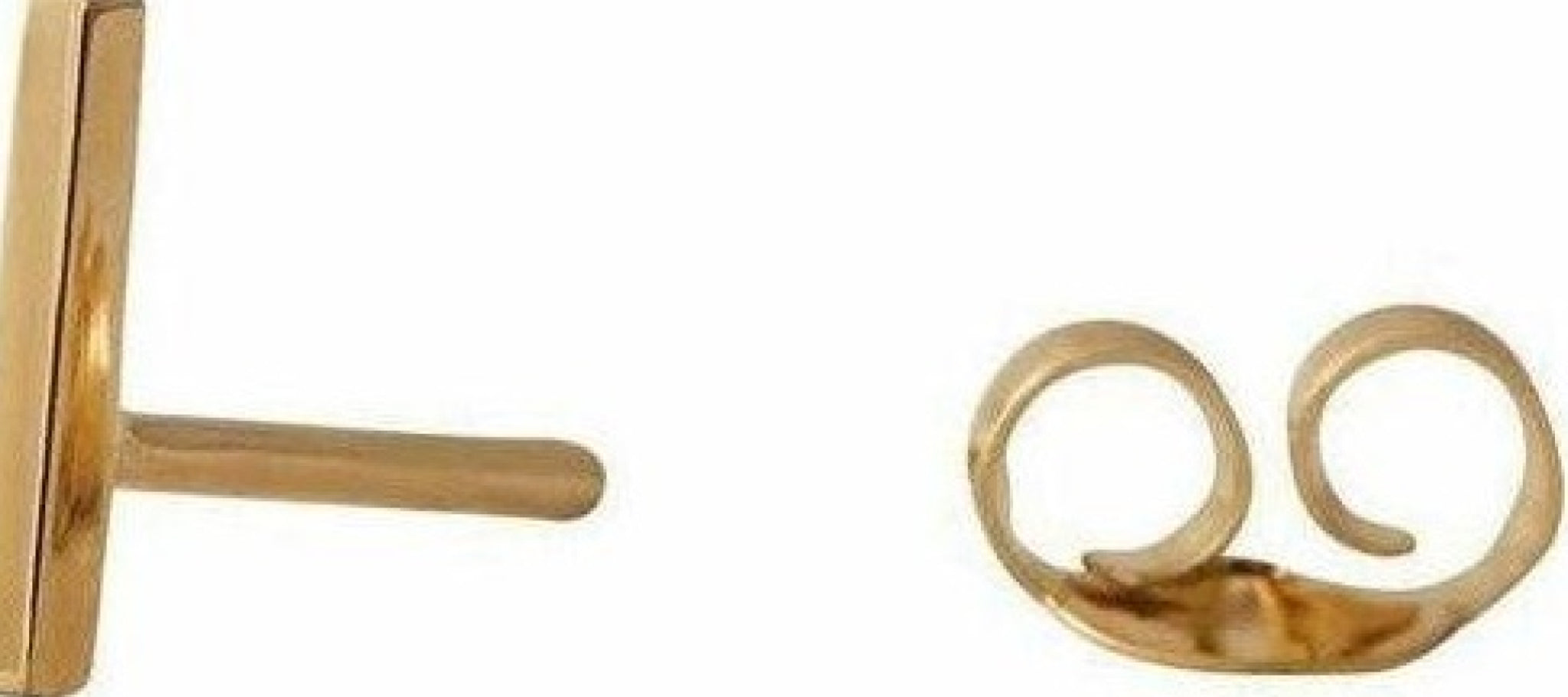 Design Letters Earring with Letter, Gold, I