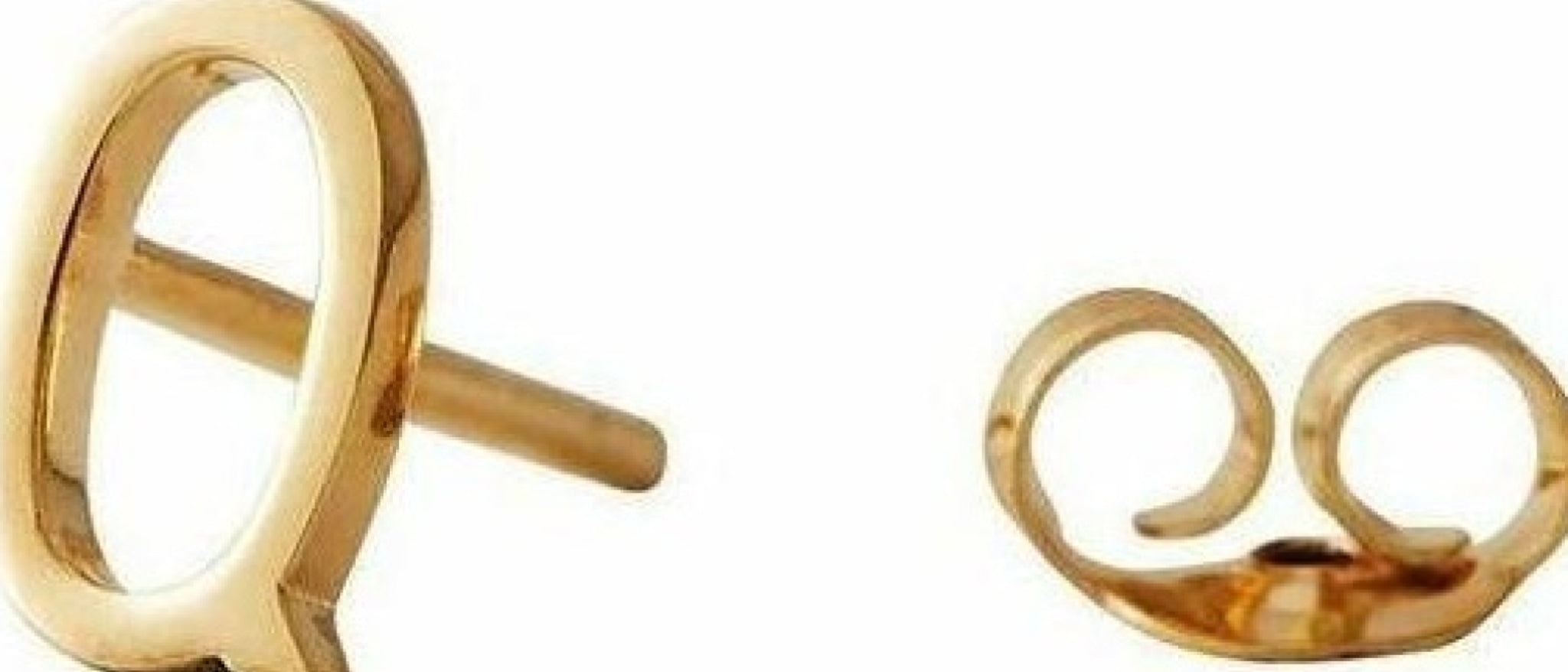 Design Letters Earring with Letter, Gold, Q