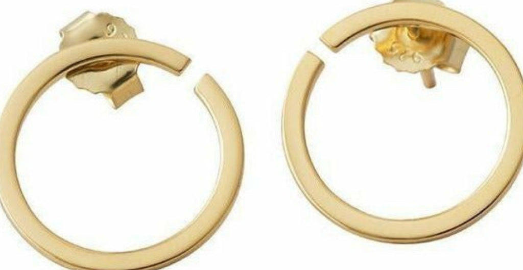 Design Letters Hoops Earrings Ø 16 mm, gold plated