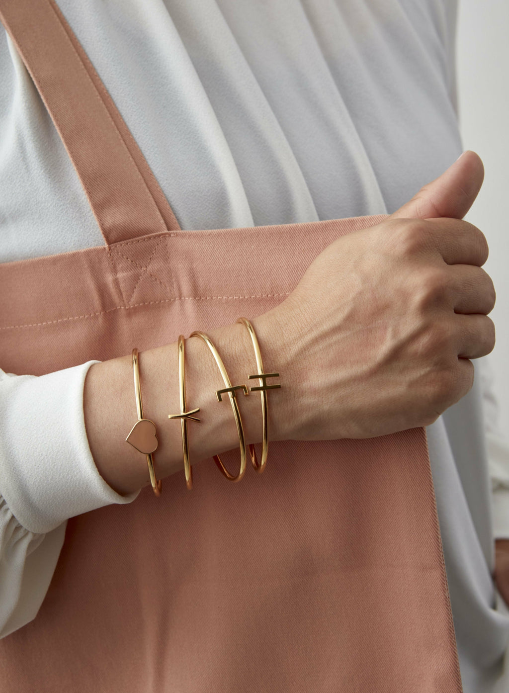 Design Letters My Bangle Y Bangle, 18k Gold Plated Silver