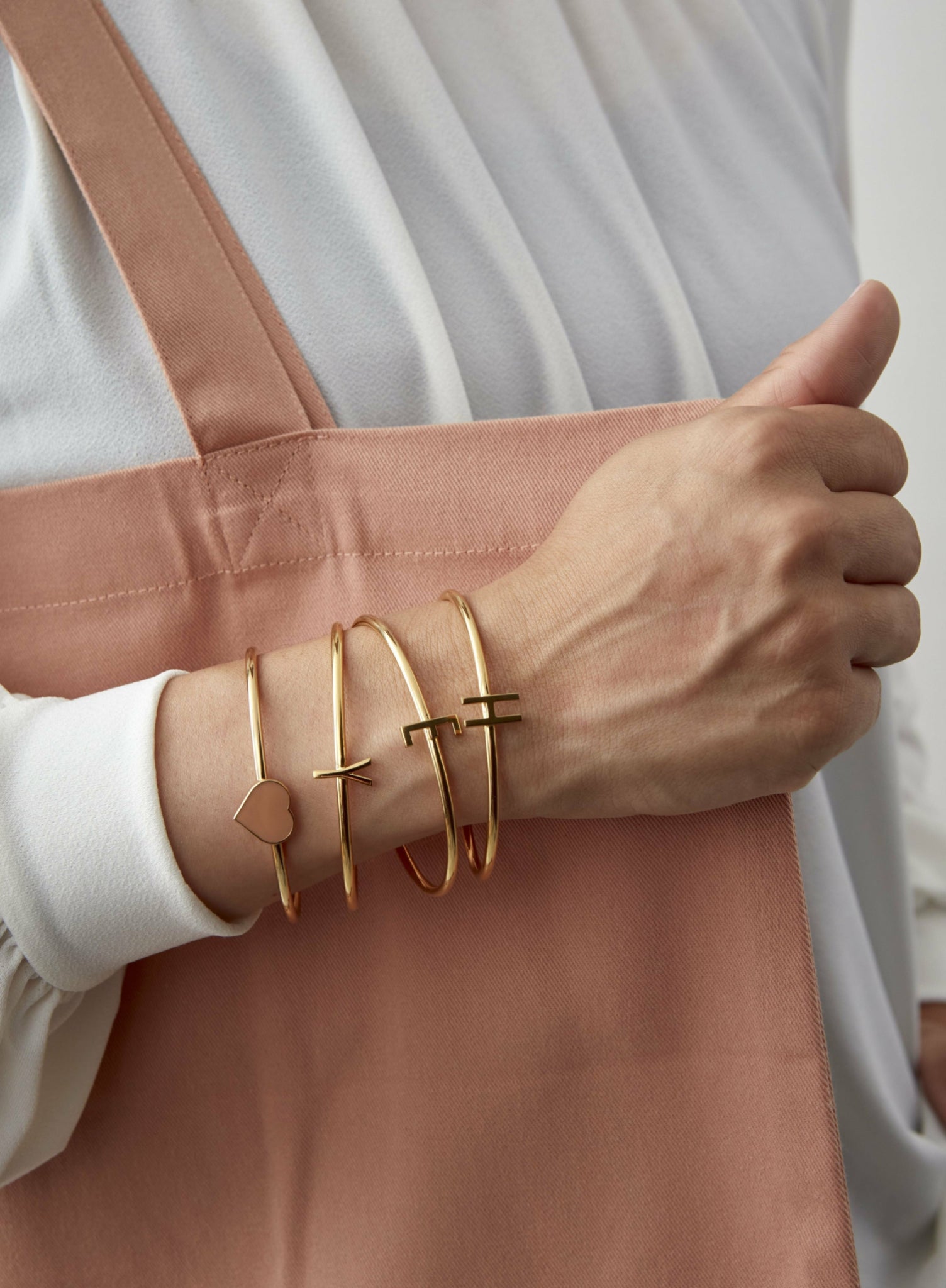 Design Letters My Bangle Y Bangle, 18k Gold Plated Silver