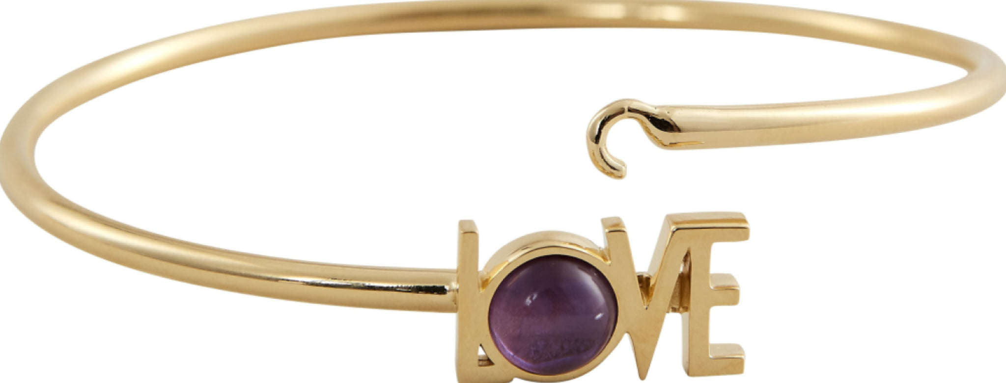 Design Letters Great Love Bangle 18k Gold Plated, Amethyst Violet