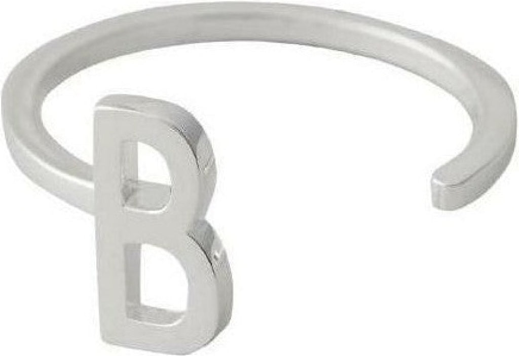 Design Letters Letter Ring A-Z, 925 Sterling Silver, B