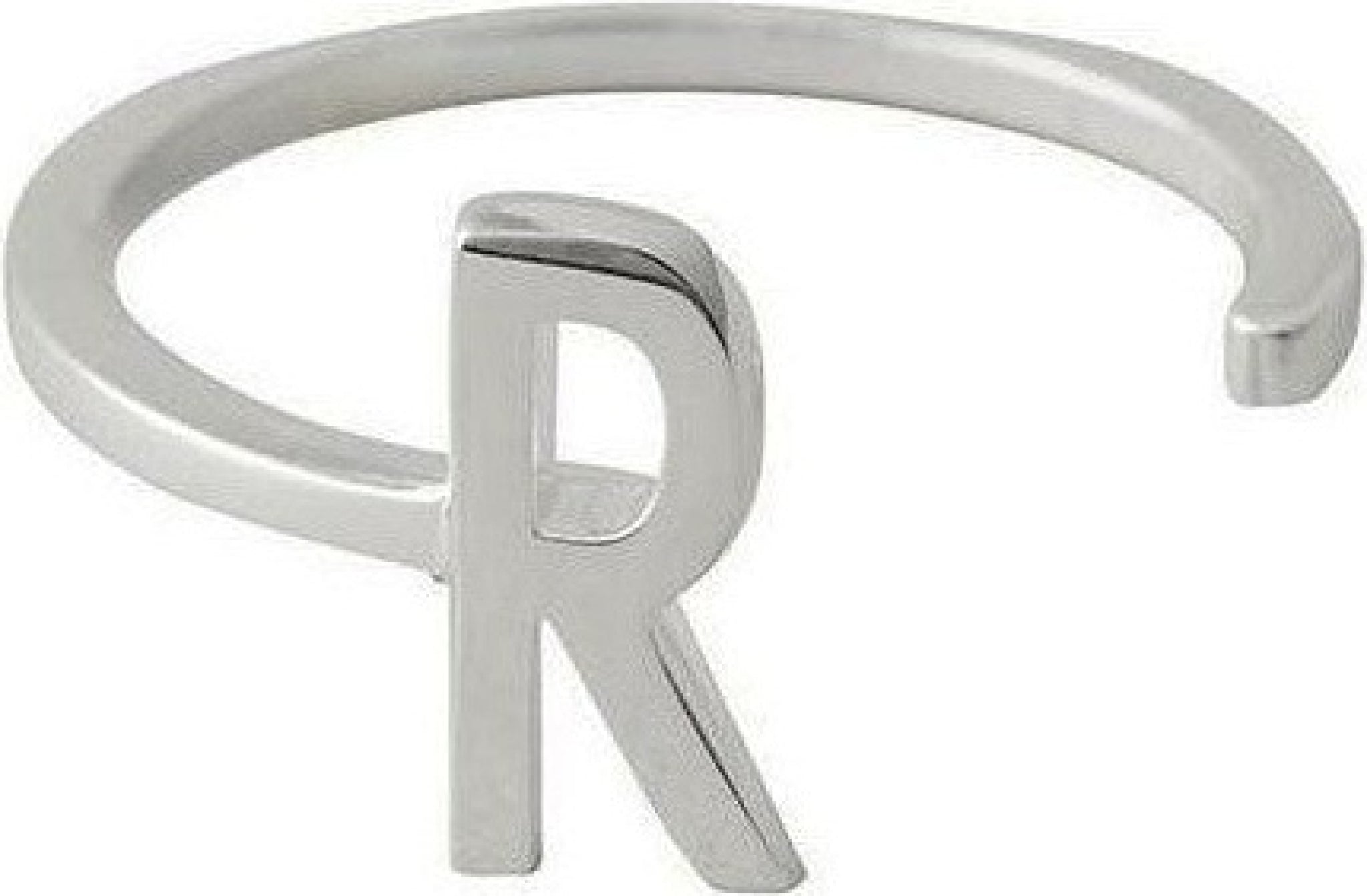 Design Letters Letter Ring A-Z, 925 Sterling Silver, R