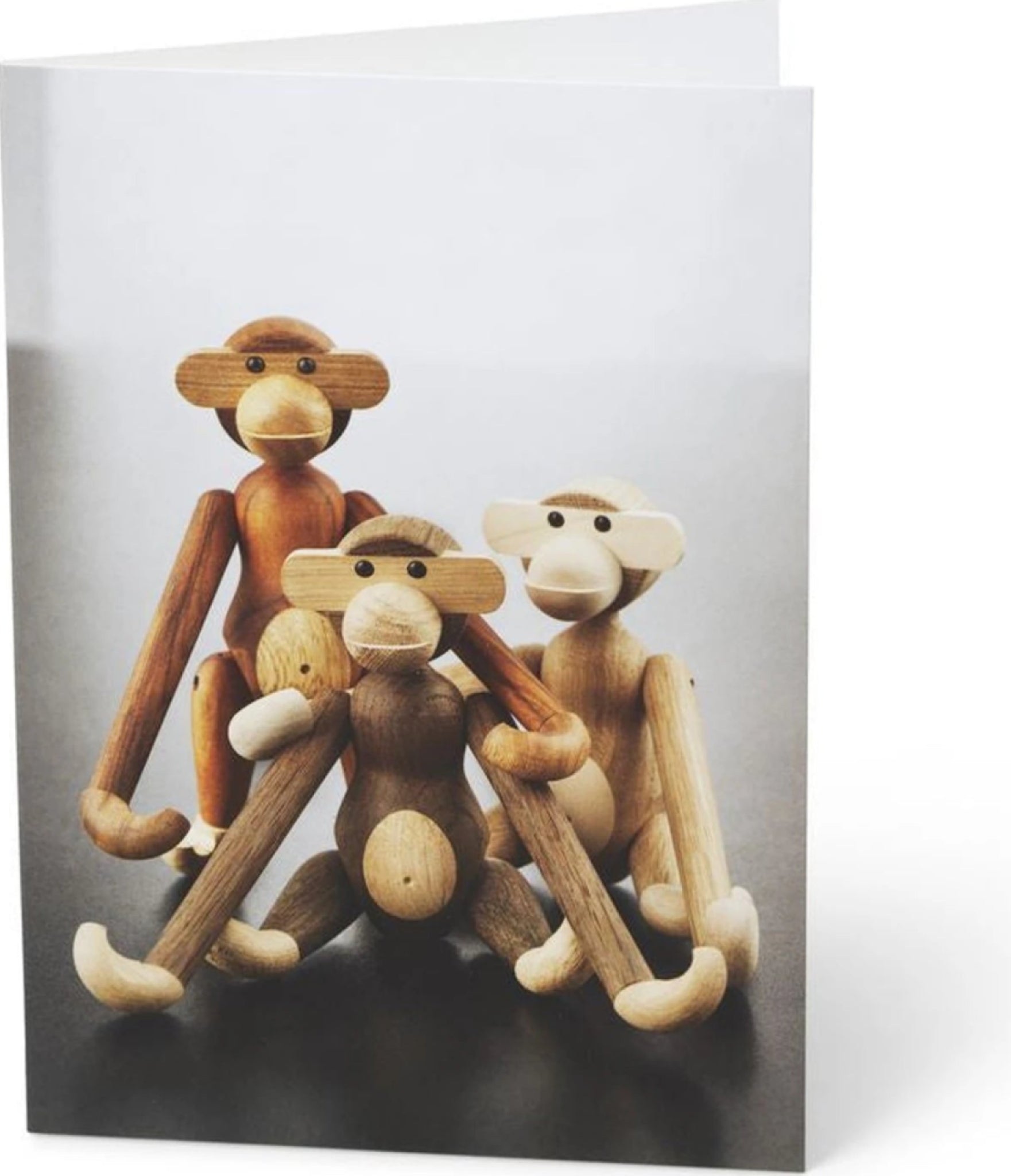 Kay Bojesen Card A6 Monkeys 3 Different Mixed Wood 1 Piece