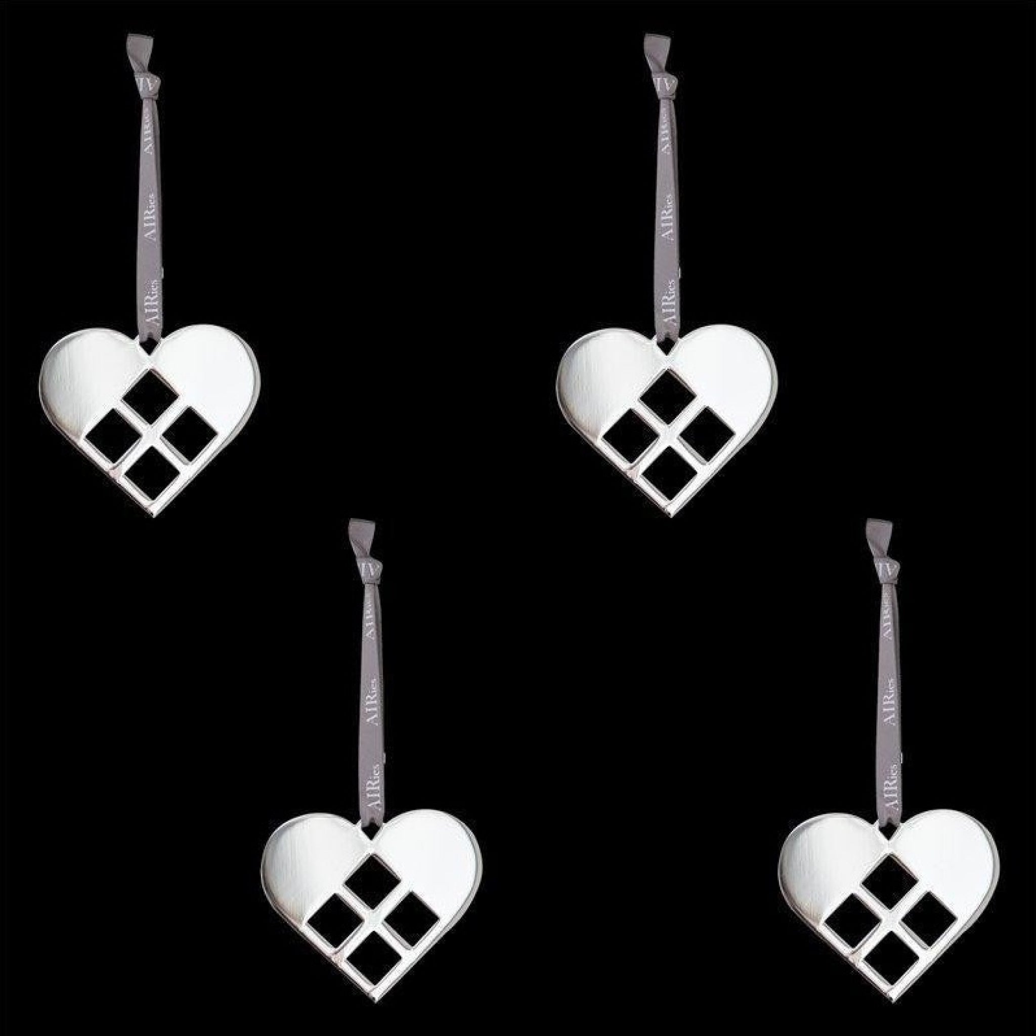 AIRies Heart Silver Set of 4, Small