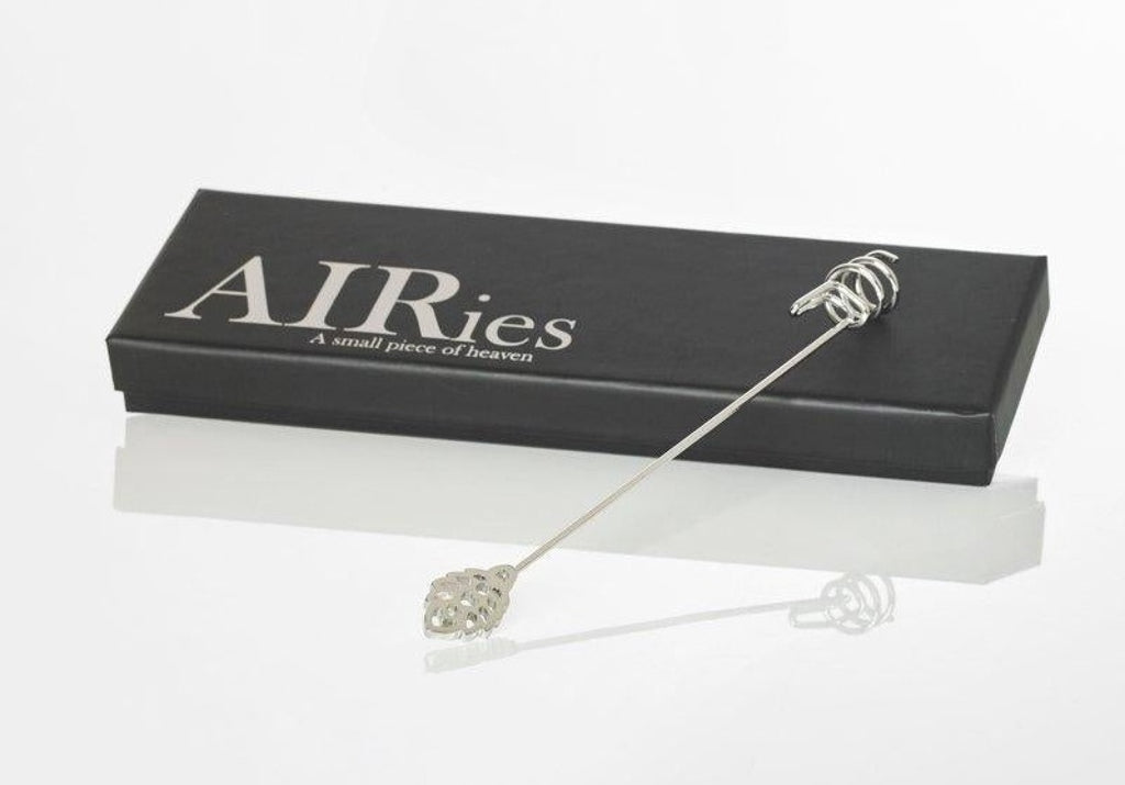 AIRies Candle Holder for Christmas Tree with Pine Cone, Silver