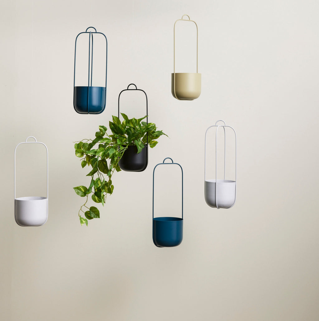 Hübsch Lotus Hanging Pots Khaki (Set Of 2)