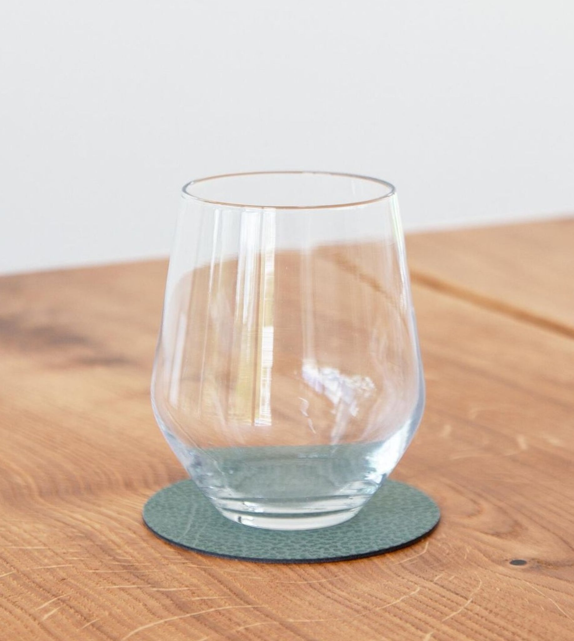 Lind DNA Circle Glass Coaster Hippo Leather, Pastel Green