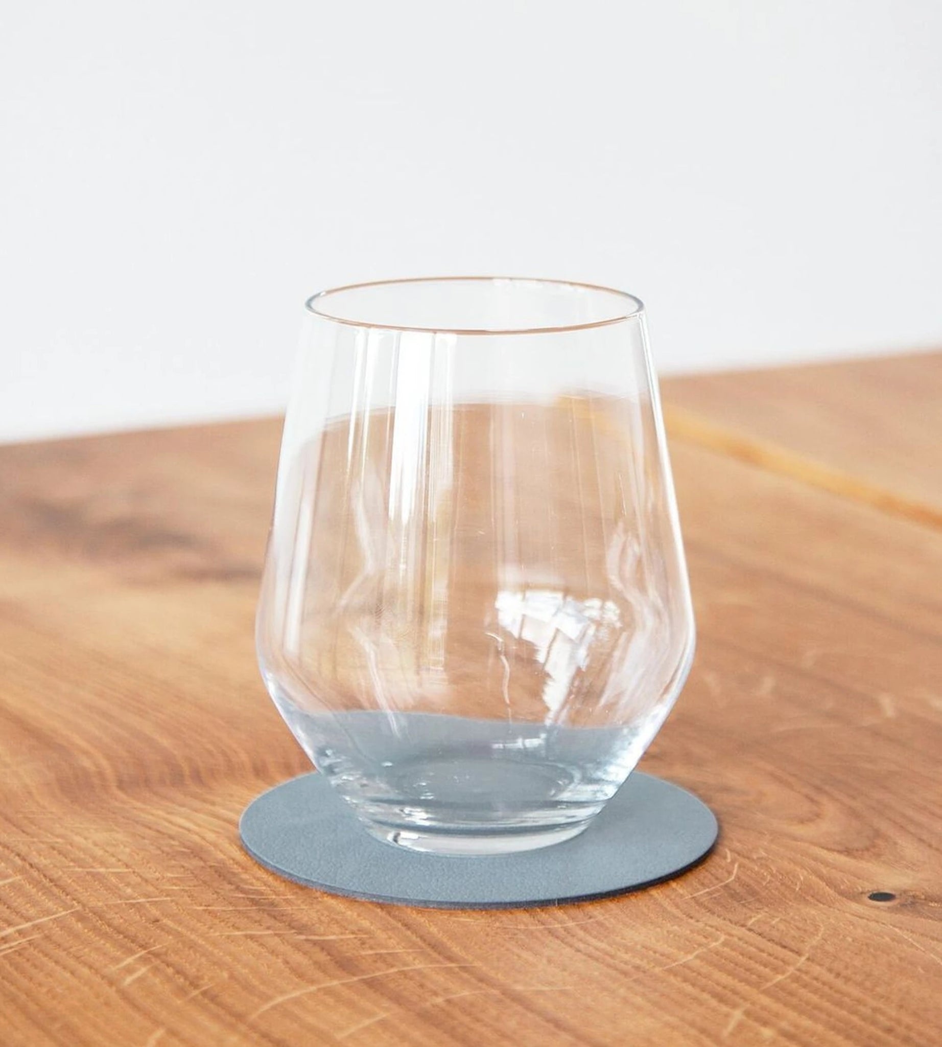 Lind DNA Circle Glass Coaster Nupo Leather, Light Blue