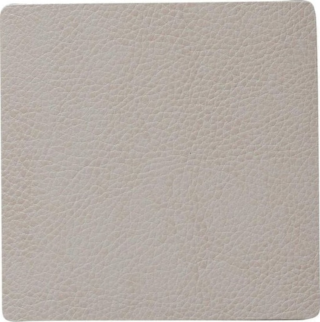 Lind DNA Square Glass Coaster Serene Leather, Cream