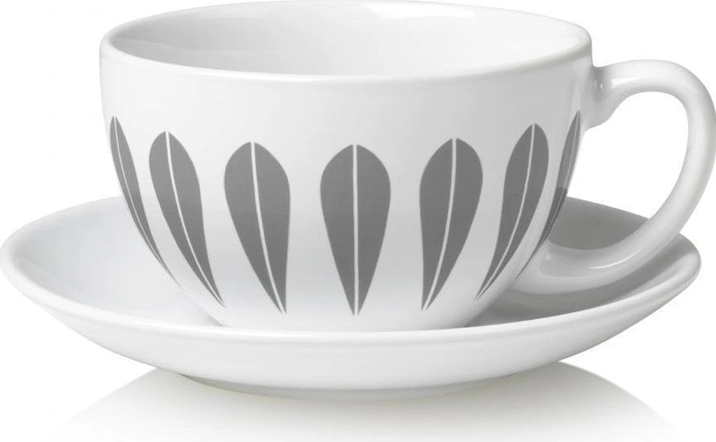 Lucie Kaas Arne Clausen Collection Cups w. saucer grey, 10cm