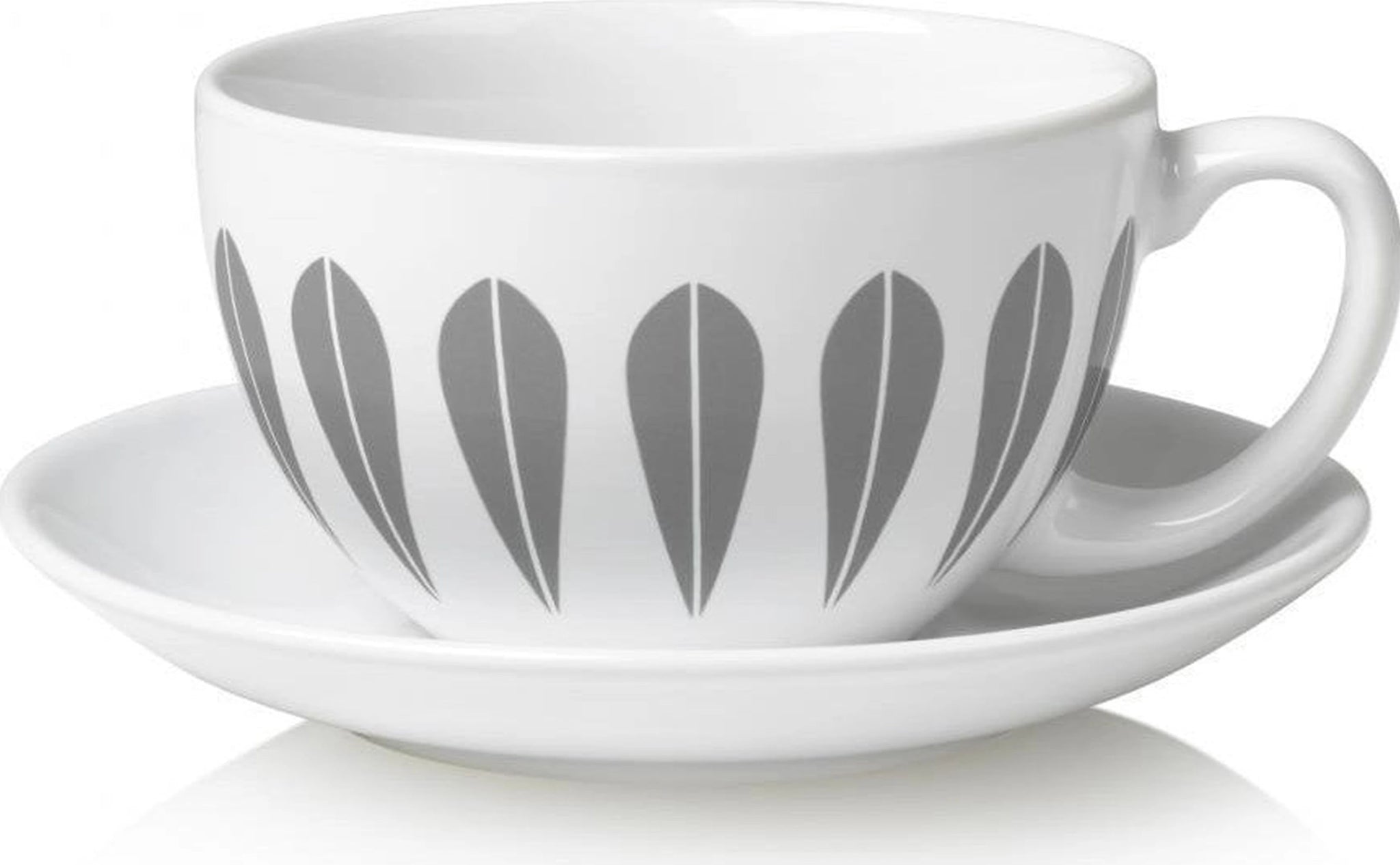 Lucie Kaas Arne Clausen Collection Cups w. saucer grey, 10cm