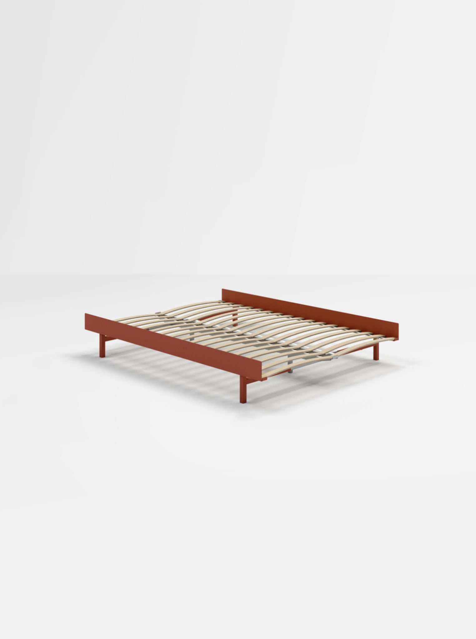 Moebe Bed, 140 Cm, Slats, Terracotta