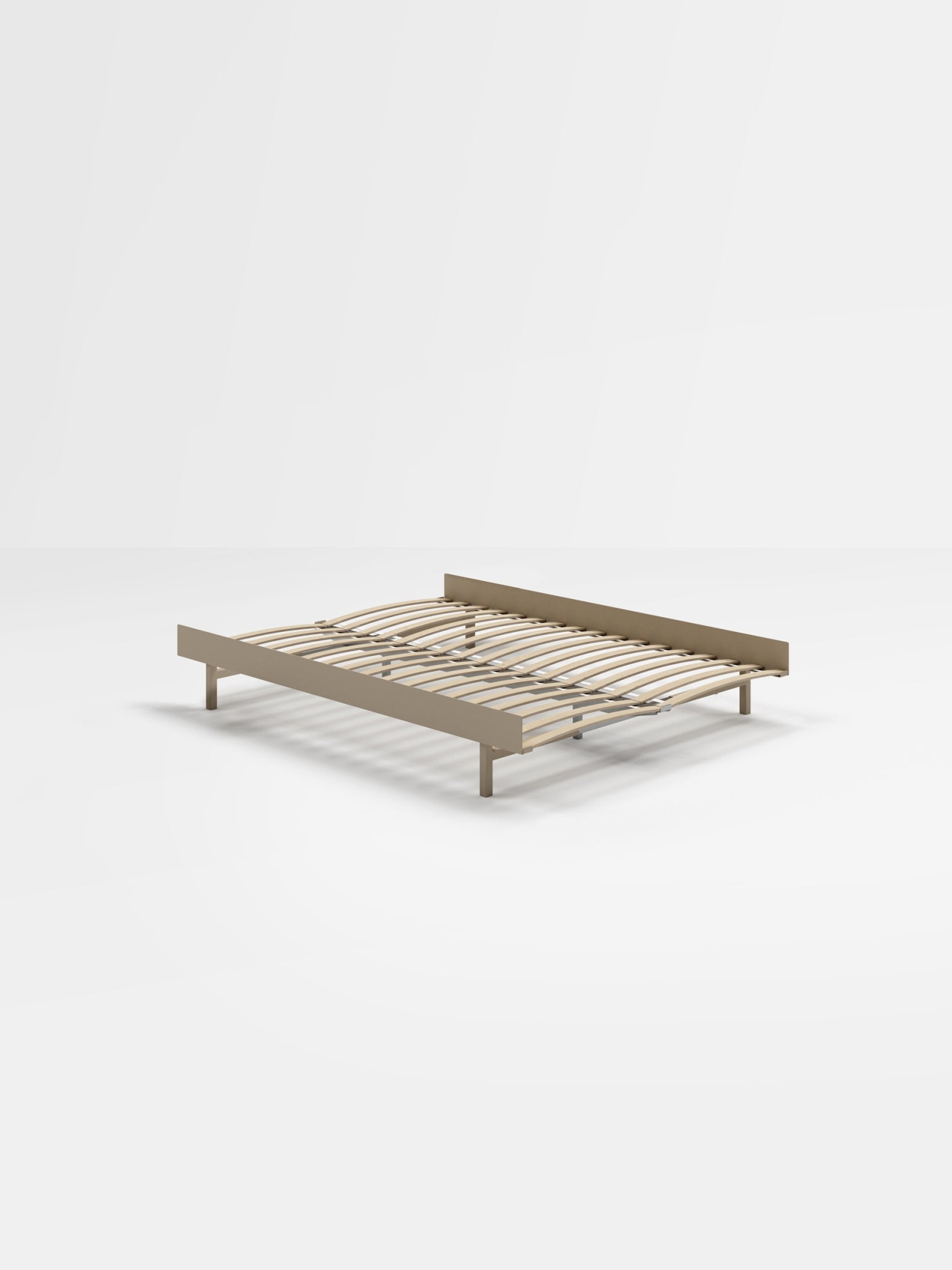 Moebe Bed, 150 Cm, Slats, Sand