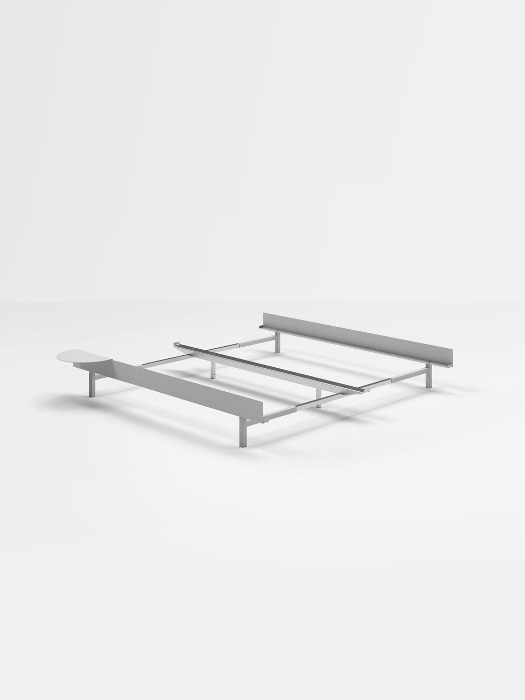 Moebe Bed, 90-180 Cm, 1x Side Table, Stainless Steel