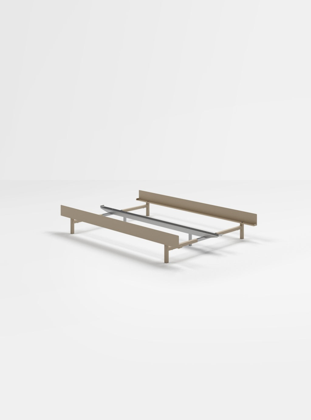 Moebe Sand Bed: Minimalist Steel Frame, Adjustable 90-180cm Size