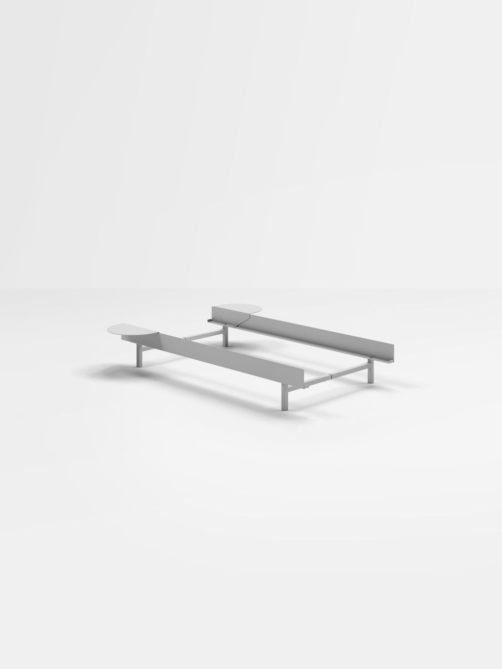 Moebe Bed, 90 Cm, 2x Side Table, Stainless Steel