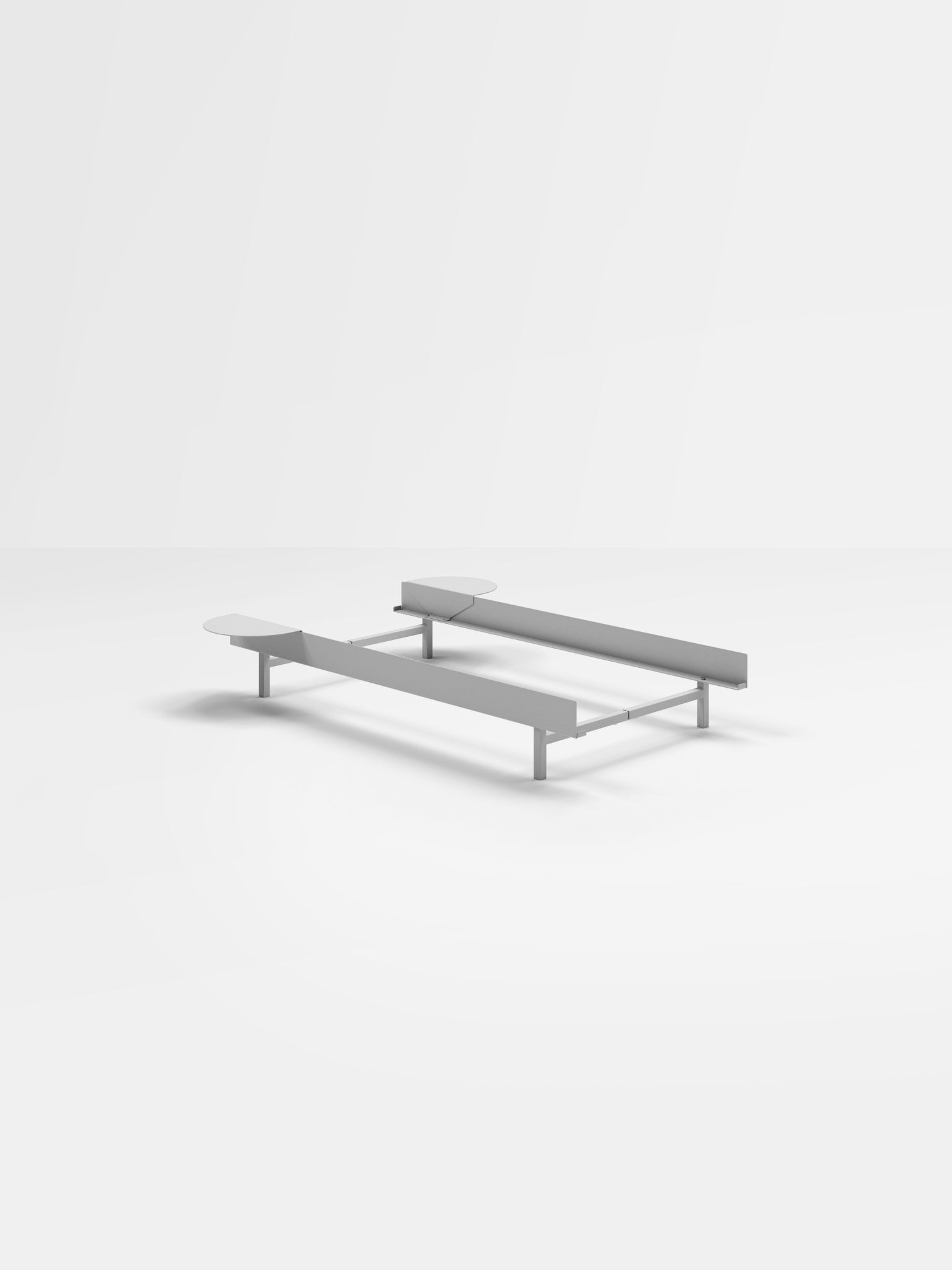 Moebe Bed, 90 Cm, 2x Side Table, Stainless Steel