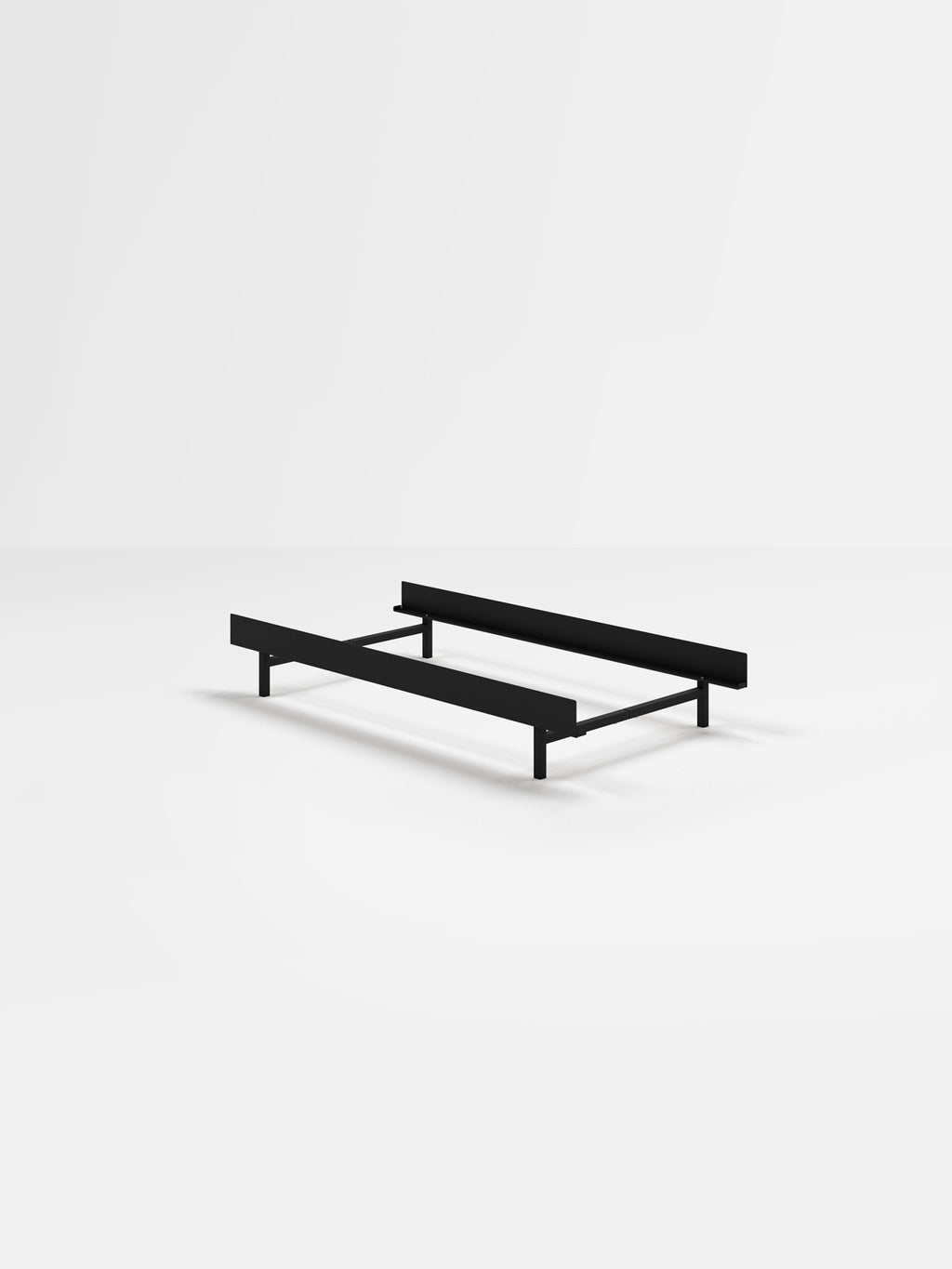 Minimalist Black Moebe Bed 90 cm - Modern Powder-Coated Steel Frame