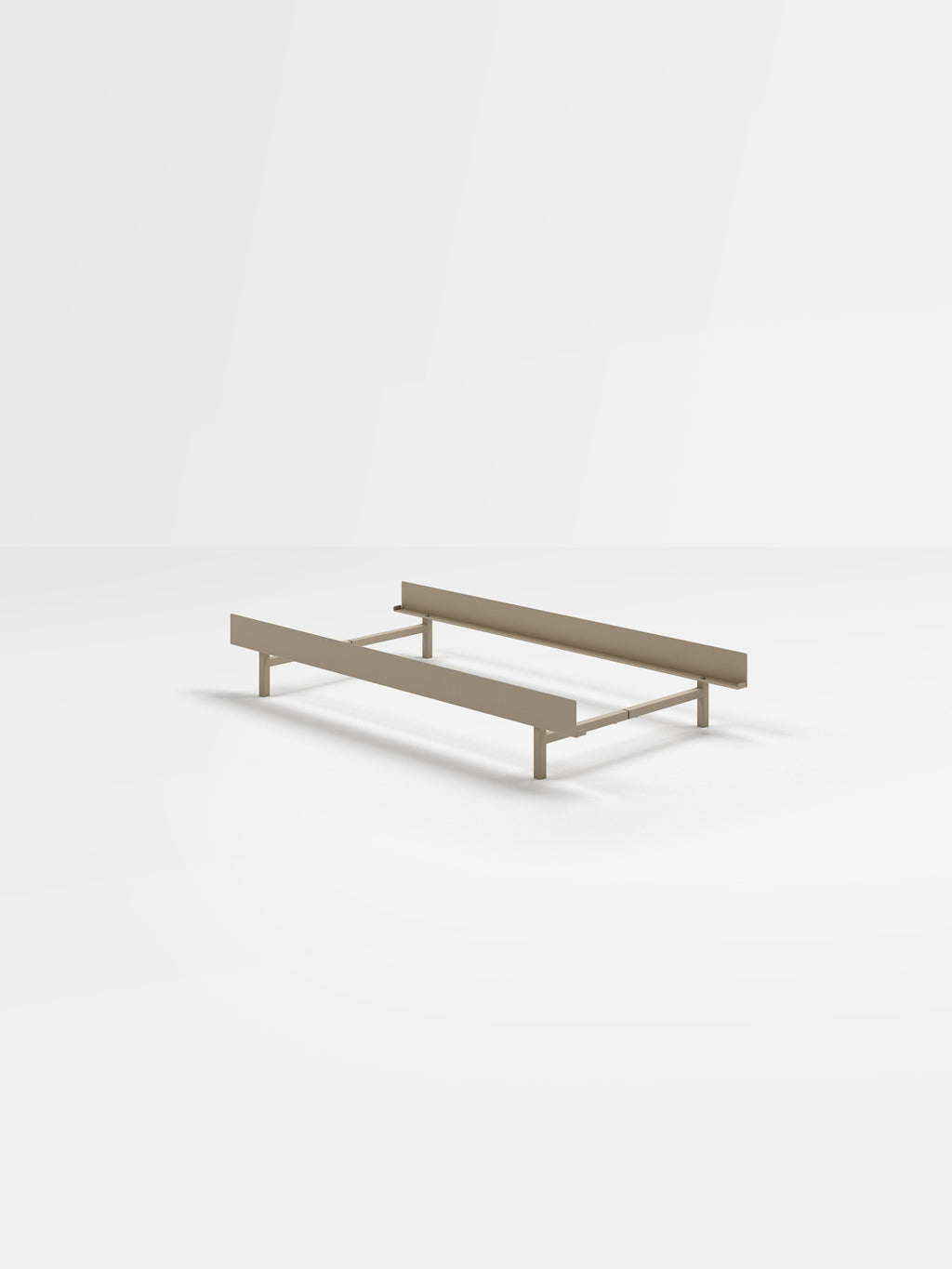 Minimalist Moebe Bed 90 cm in Sand - Modern Powder-Coated Steel Frame