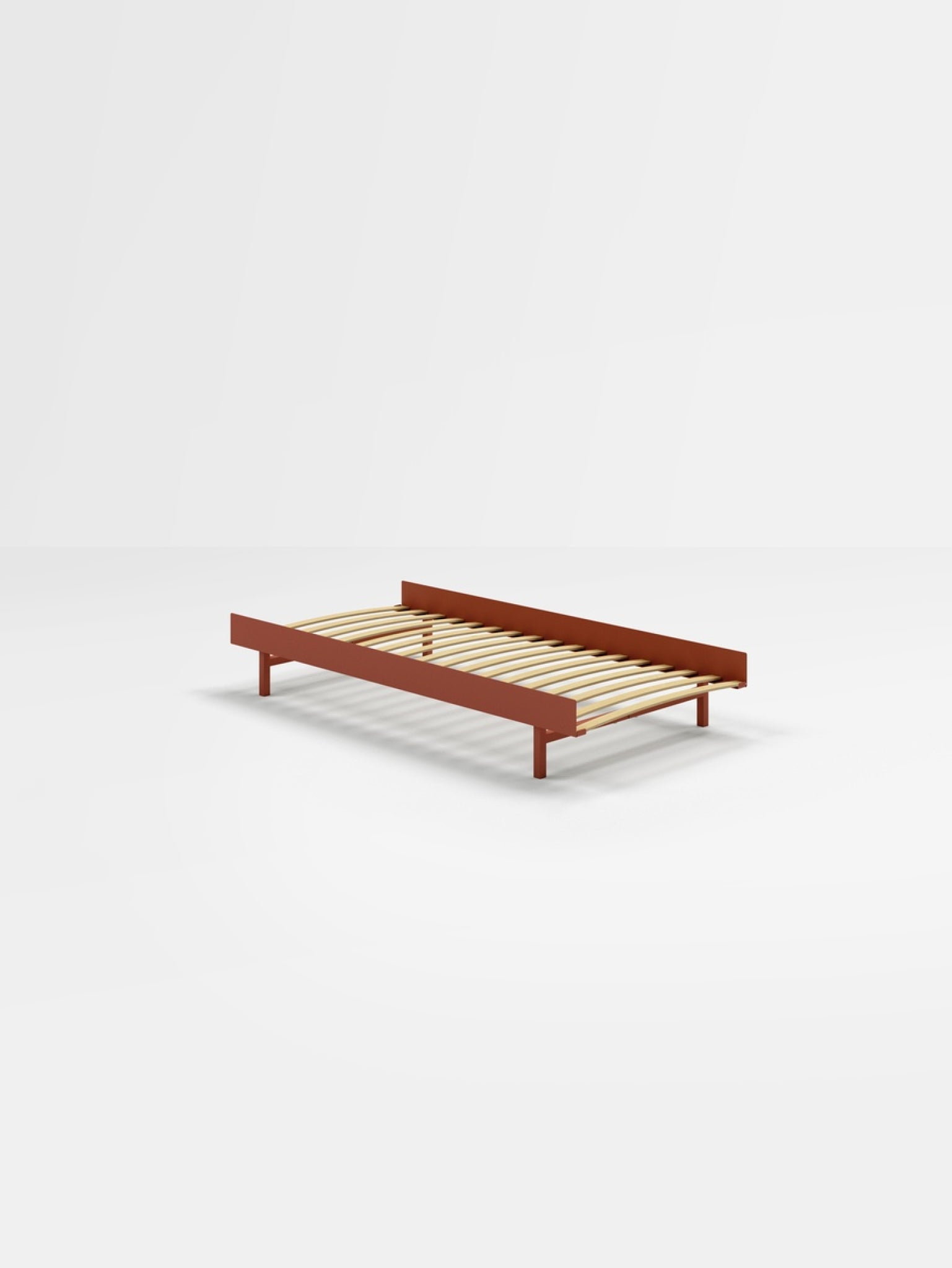 Moebe Bed, 90 Cm, Slats, Terracotta