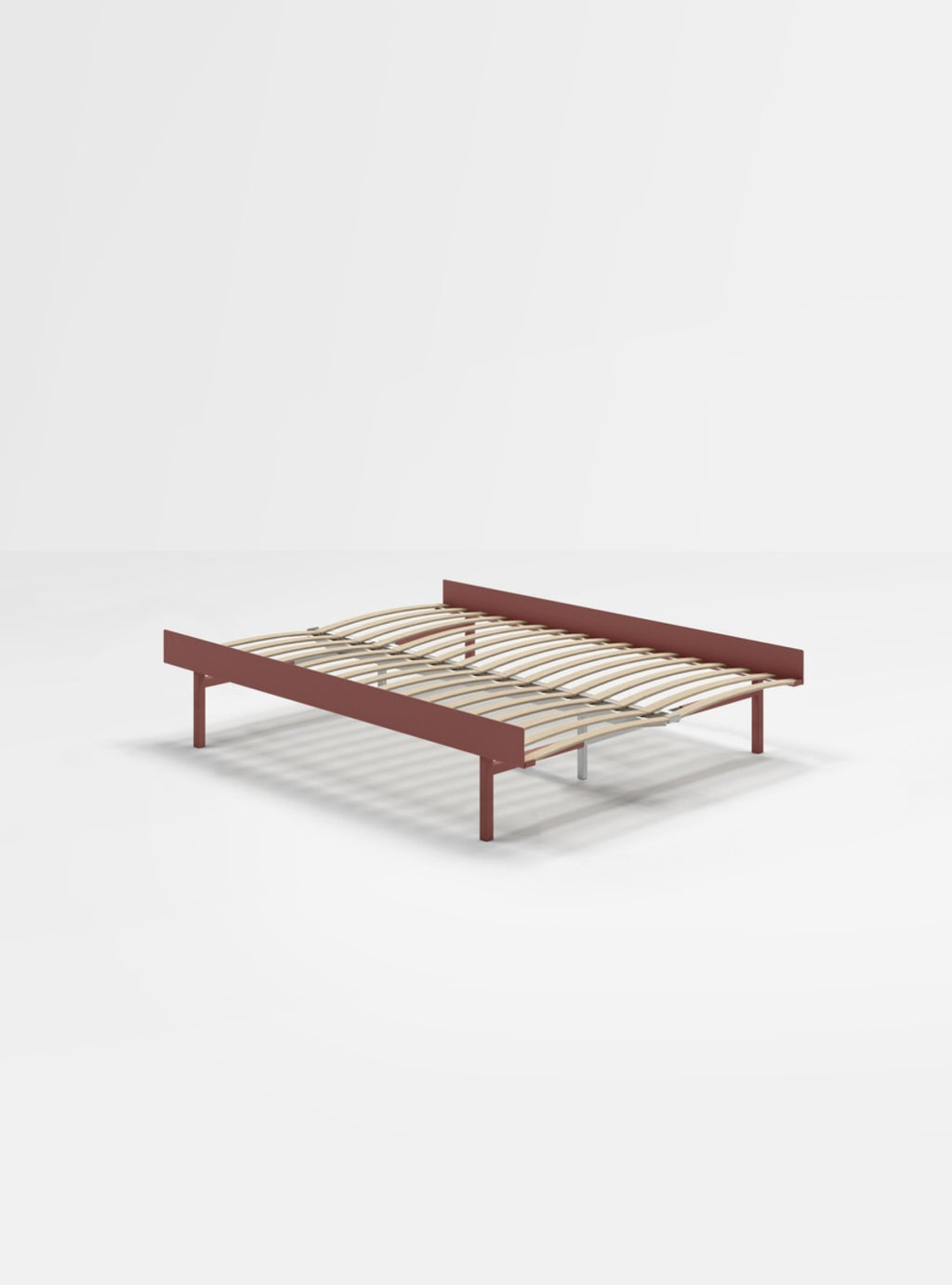Moebe Bed, Tall Legs, 140 Cm, Slats, Dusty Rose