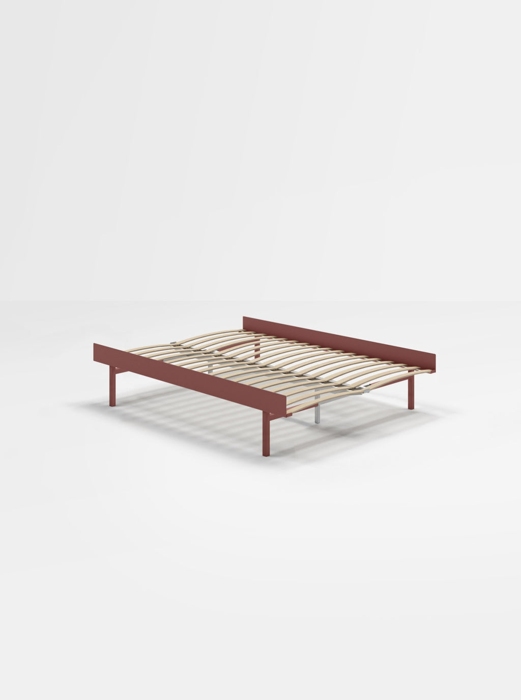 Moebe Bed, Tall Legs, 150 Cm, Slats, Dusty Rose