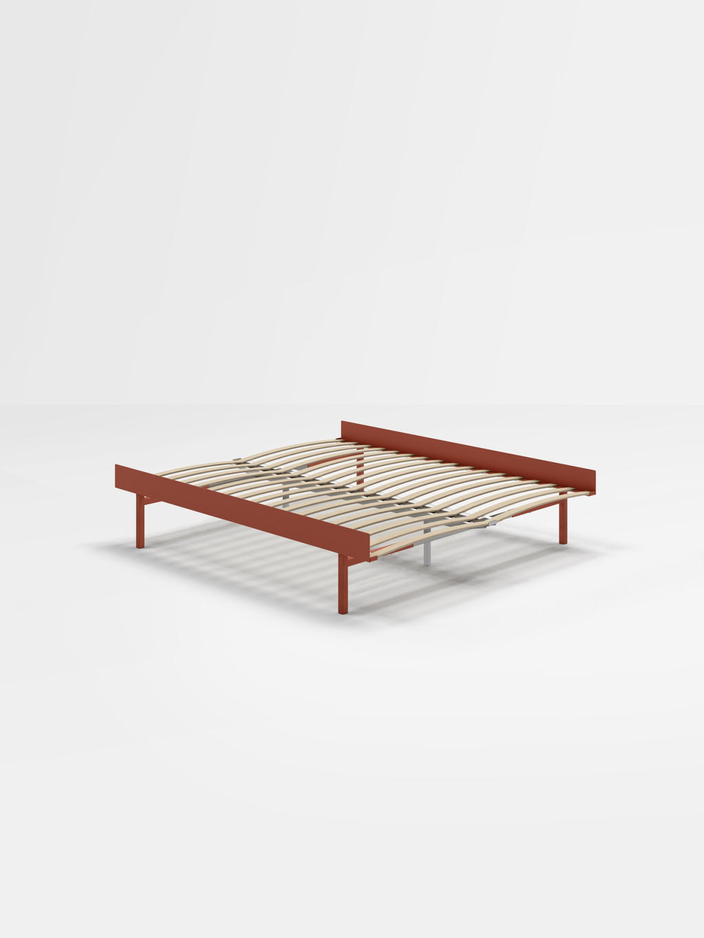 Moebe Bed, Tall Legs, 160 Cm, Slats, Terracotta