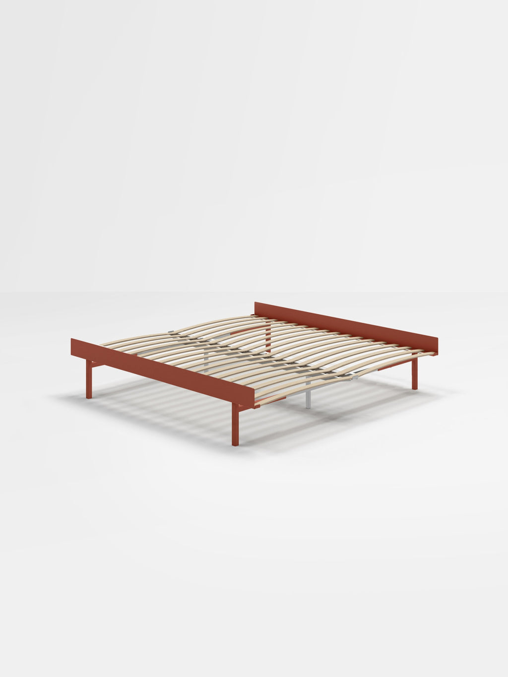 Moebe Bed, Tall Legs, 180 Cm, Slats, Terracotta