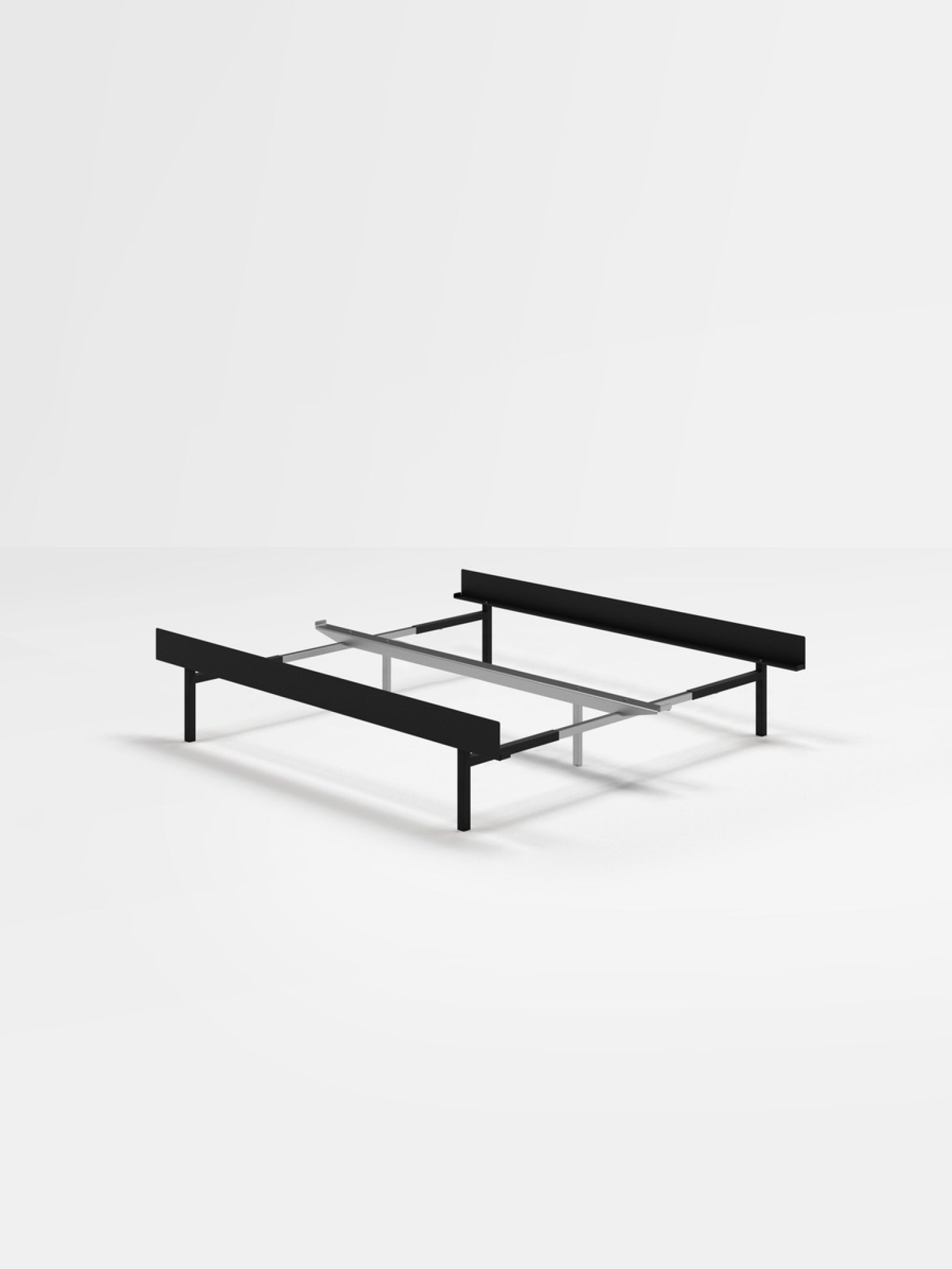 Moebe Bed, Tall Legs, 90-180 Cm, Black