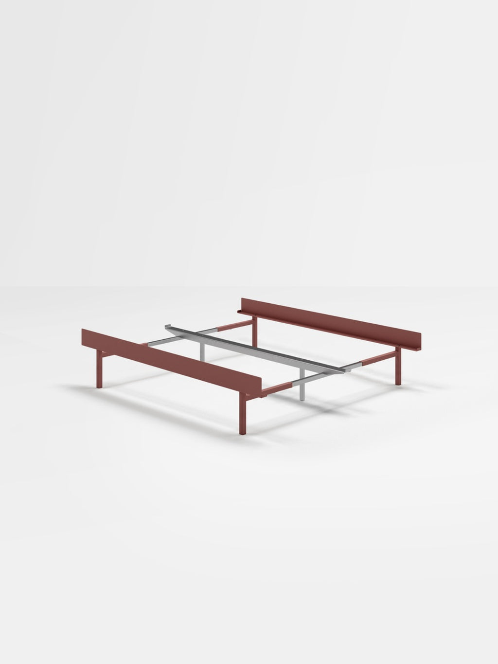 Moebe Bed, Tall Legs, 90-180 Cm, Dusty Rose