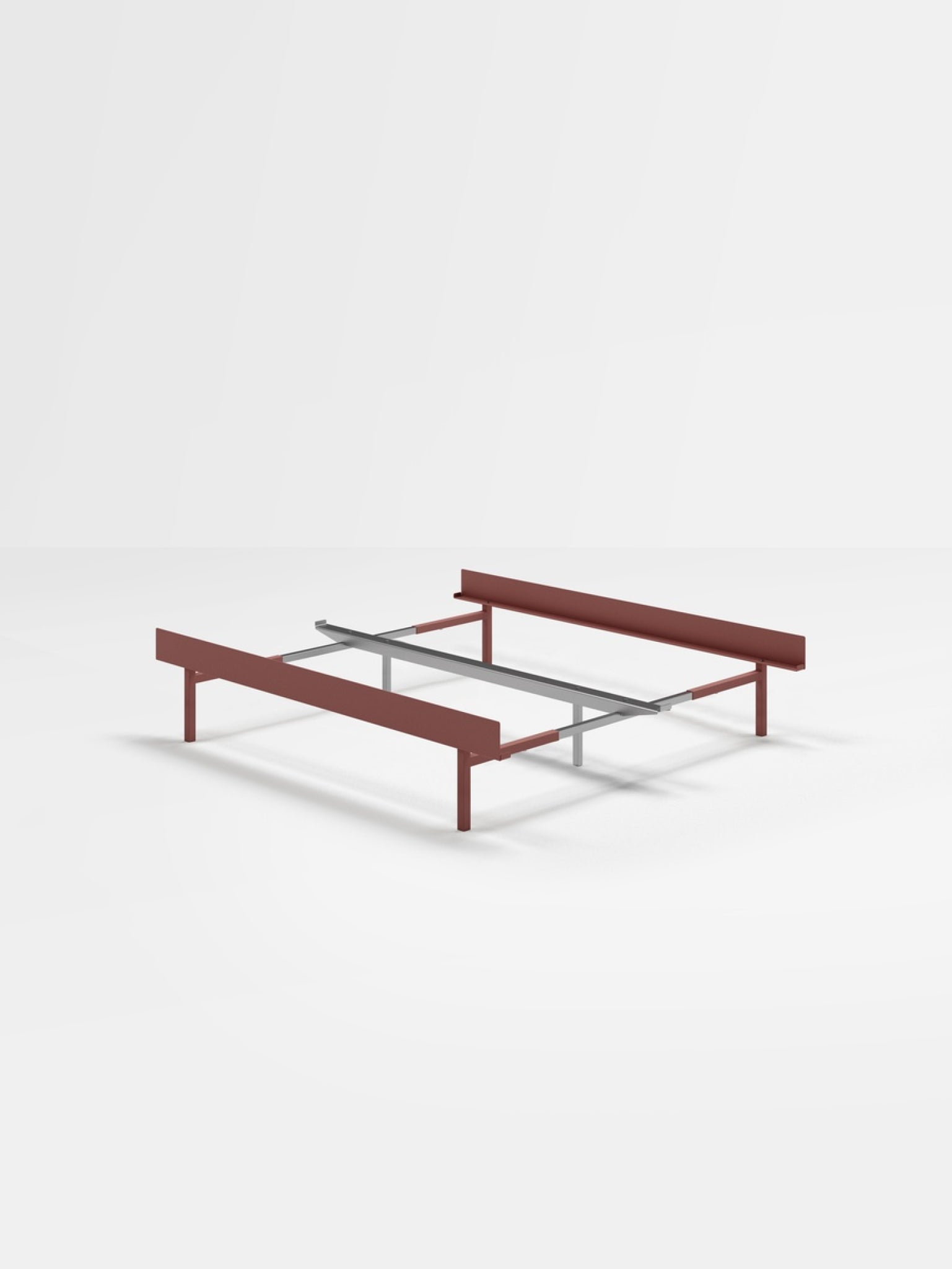 Moebe Bed, Tall Legs, 90-180 Cm, Dusty Rose