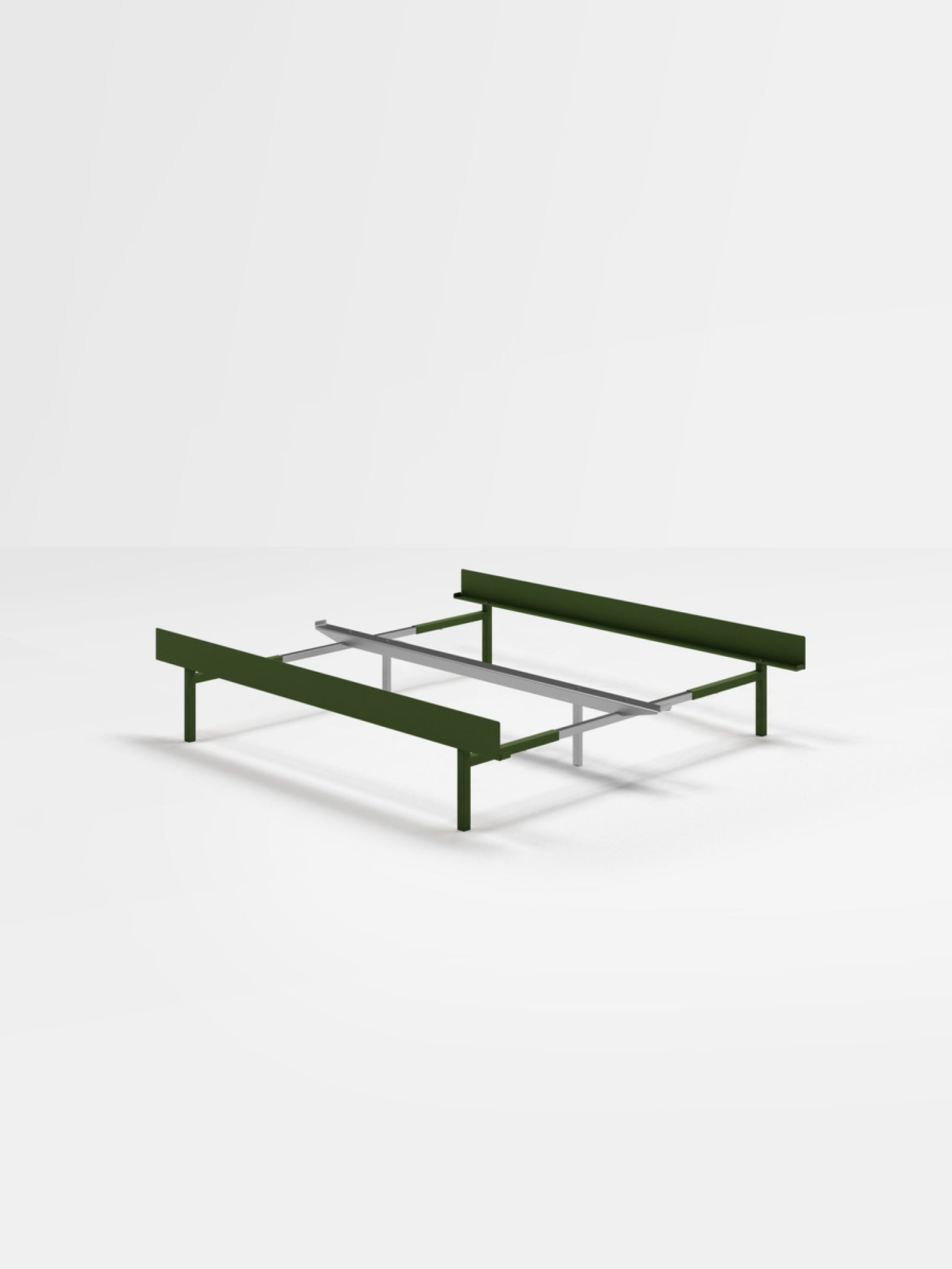 Moebe Bed, Tall Legs, 90-180 Cm, Pine Green