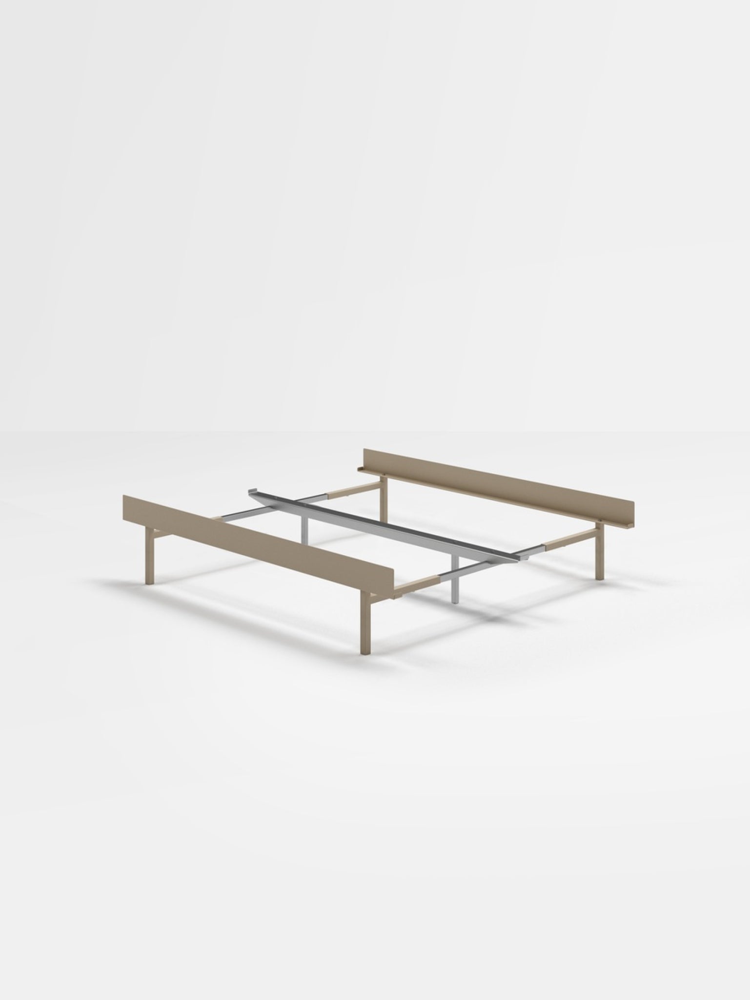 Moebe Bed, Tall Legs, 90-180 Cm, Sand