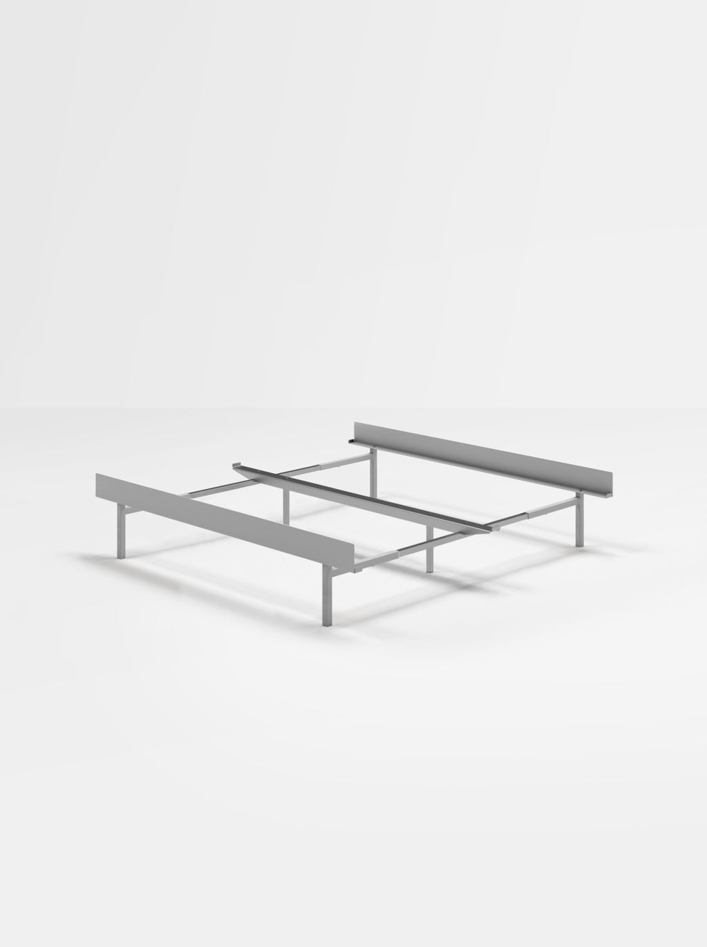 Moebe Bed, Tall Legs, 90-180 Cm, Stainless Steel