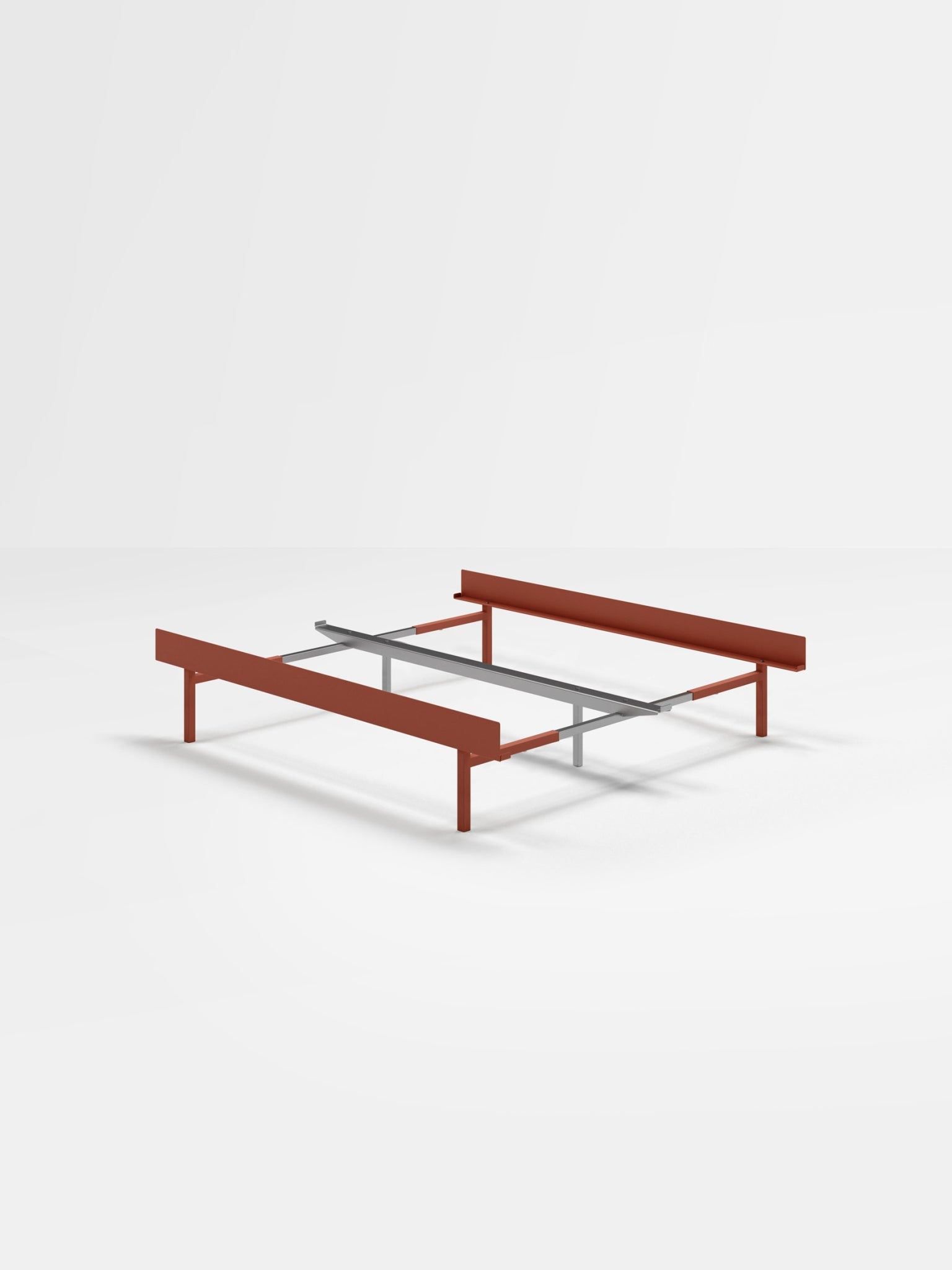 Moebe Bed, Tall Legs, 90-180 Cm, Terracotta