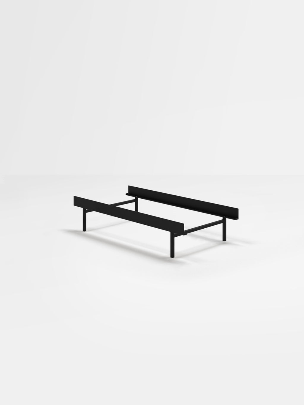 Moebe Bed, Tall Legs, 90 Cm, Black