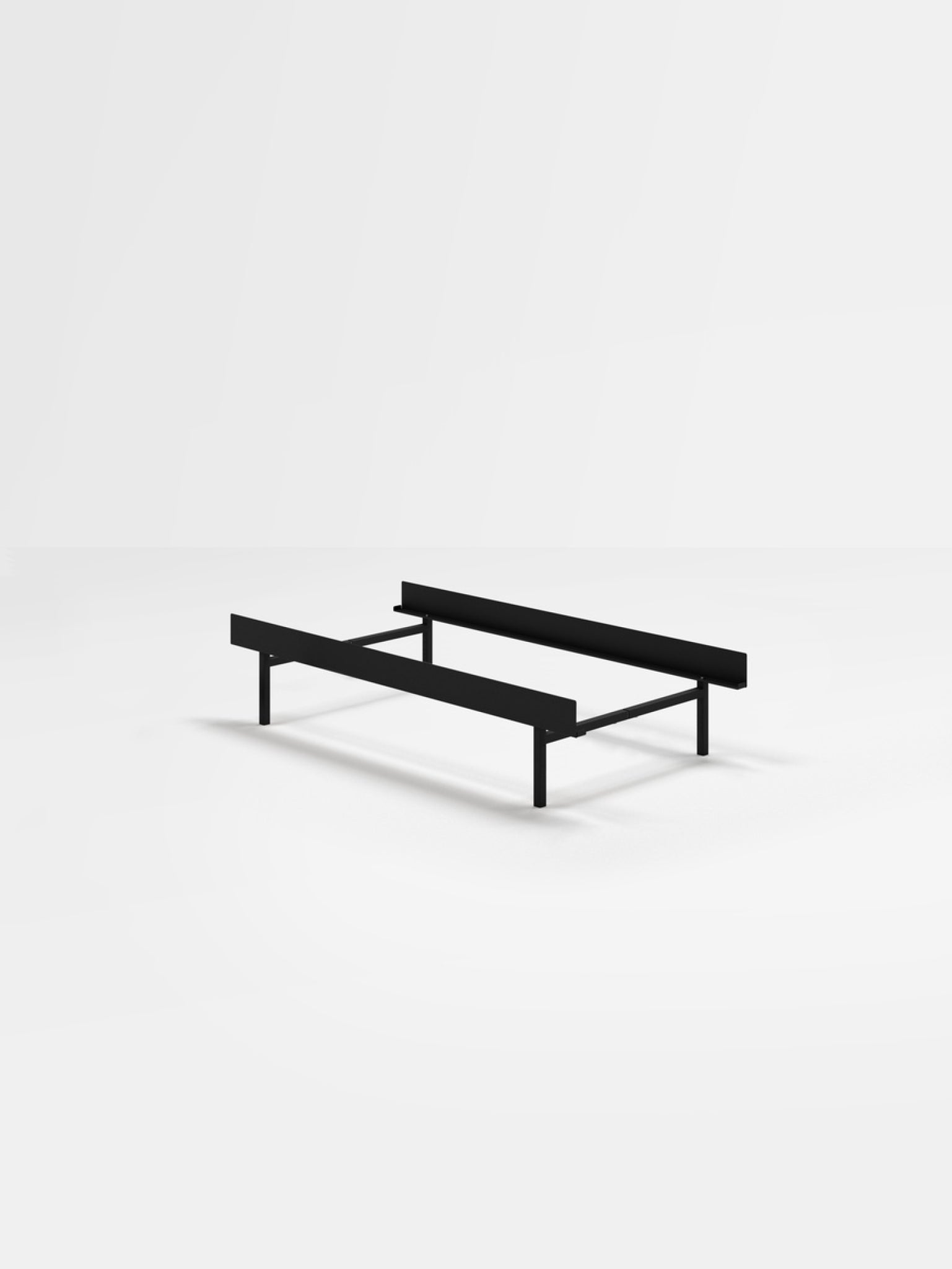 Moebe Bed, Tall Legs, 90 Cm, Black