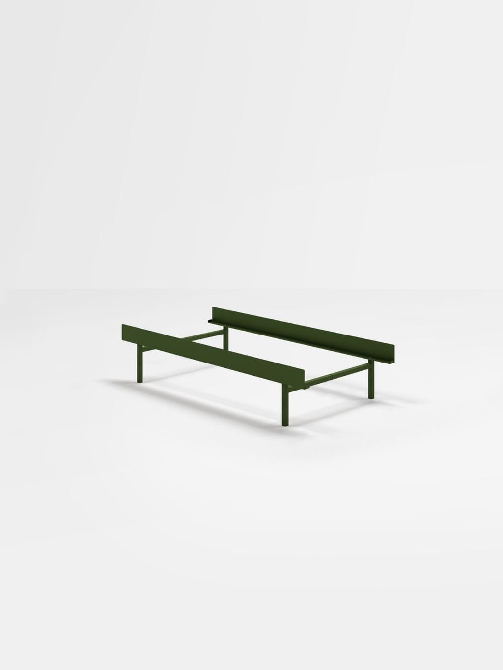 Moebe Bed, Tall Legs, 90 Cm, Pine Green