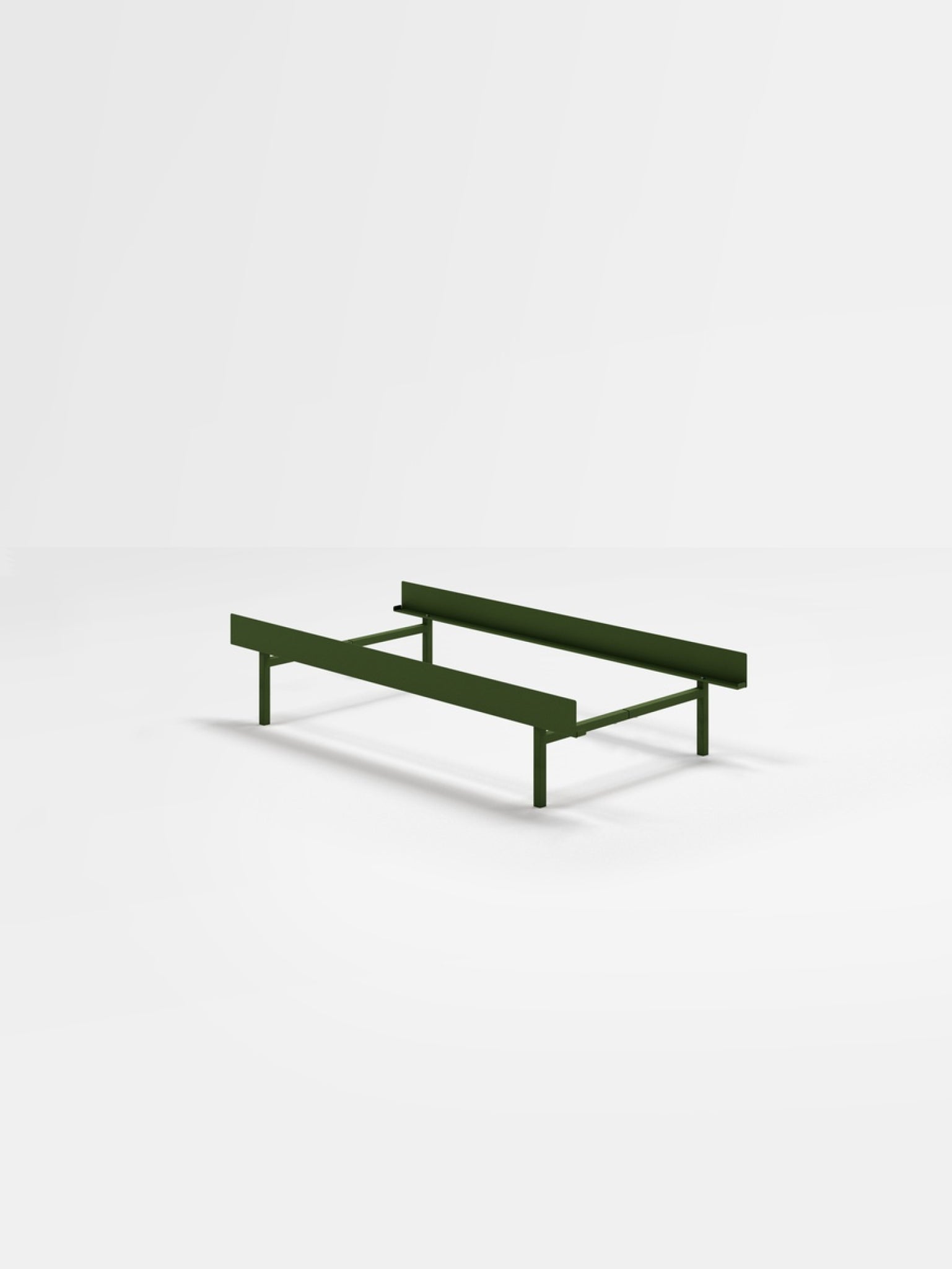 Moebe Bed, Tall Legs, 90 Cm, Pine Green
