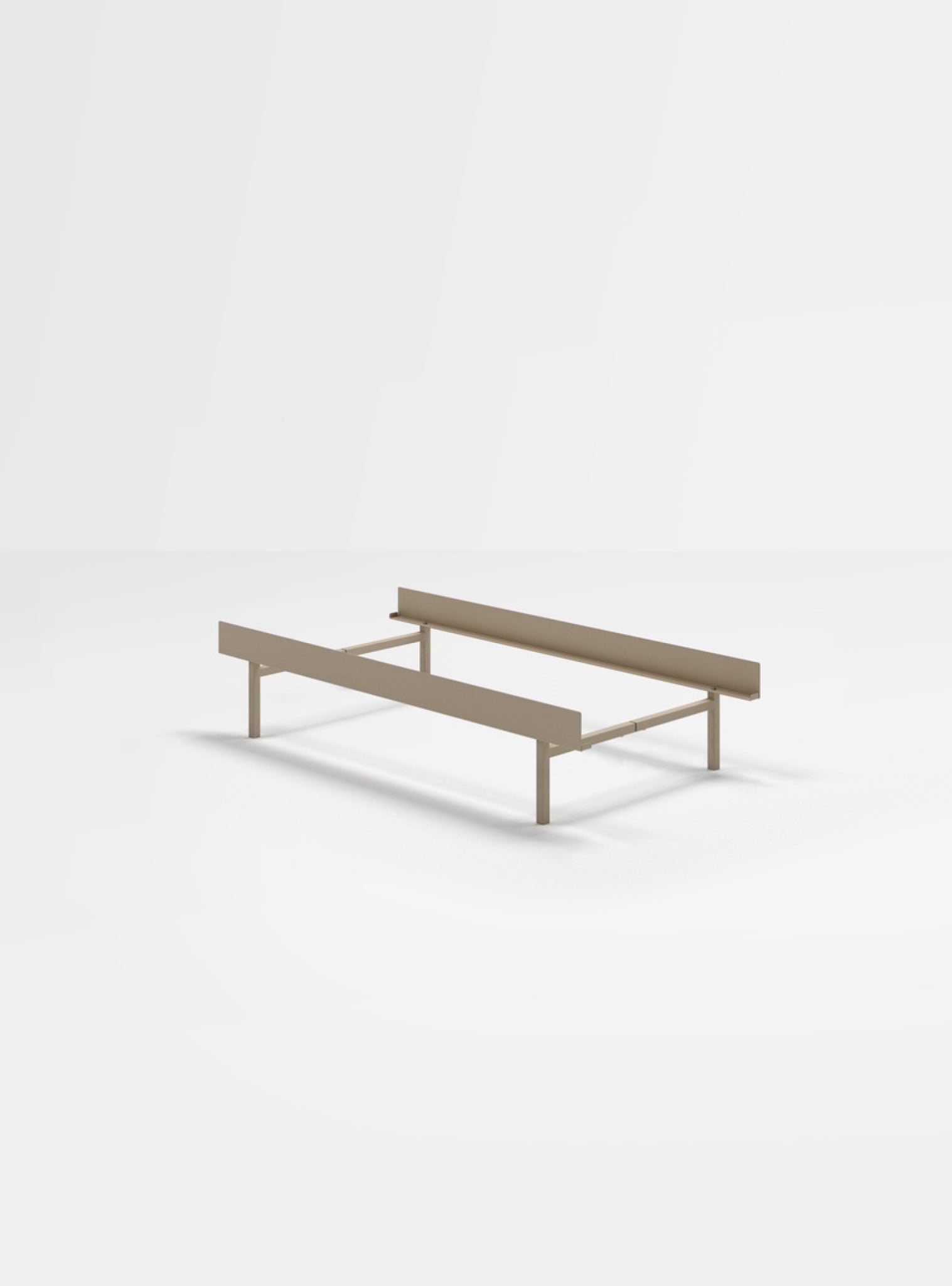 Moebe Bed, Tall Legs, 90 Cm, Sand
