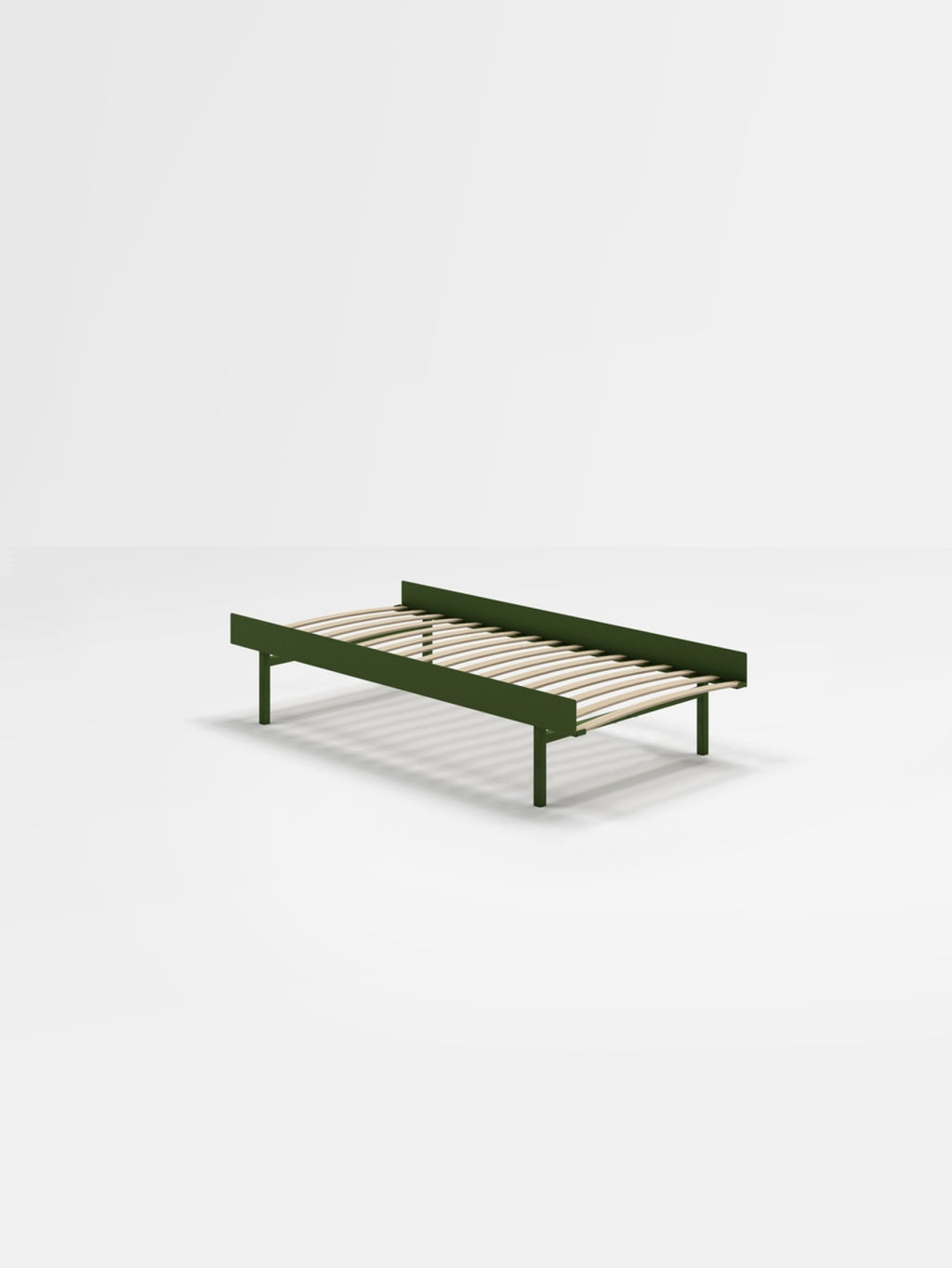 Moebe Bed, Tall Legs, 90 Cm, Slats, Sand